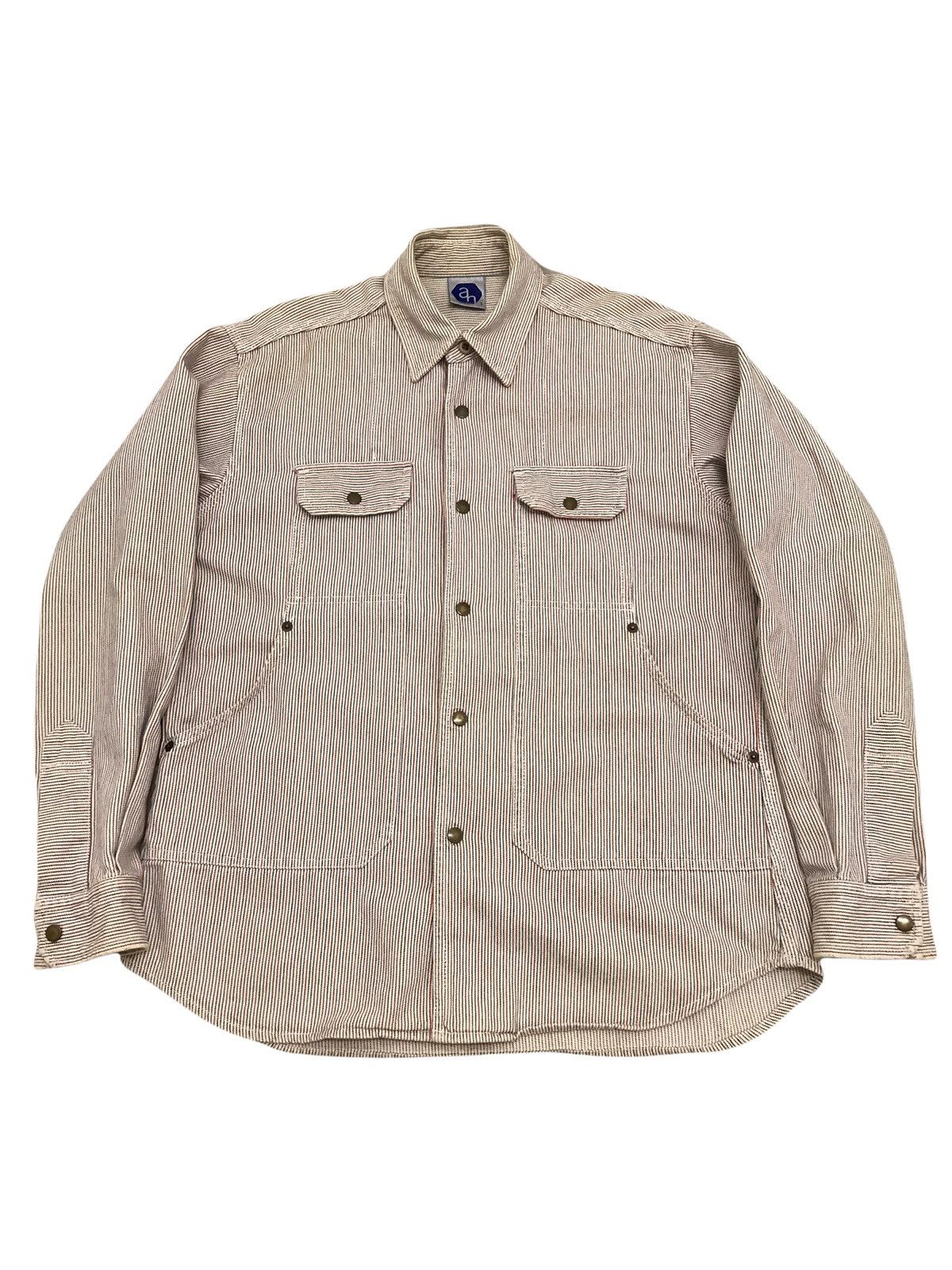 ABAHOUSE ABAHOUSE Japan Rectangular Patch Pocket Hickory Denim Shirt Size US M / EU 48-50 / 2 - 1 Thumbnail