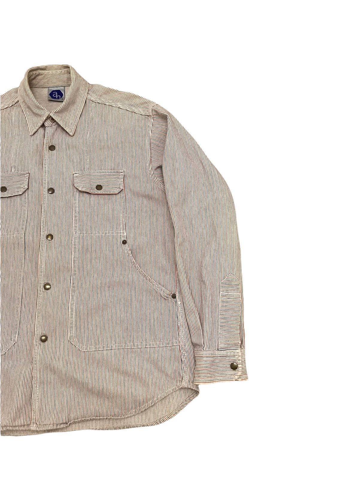ABAHOUSE ABAHOUSE Japan Rectangular Patch Pocket Hickory Denim Shirt Size US M / EU 48-50 / 2 - 3 Thumbnail