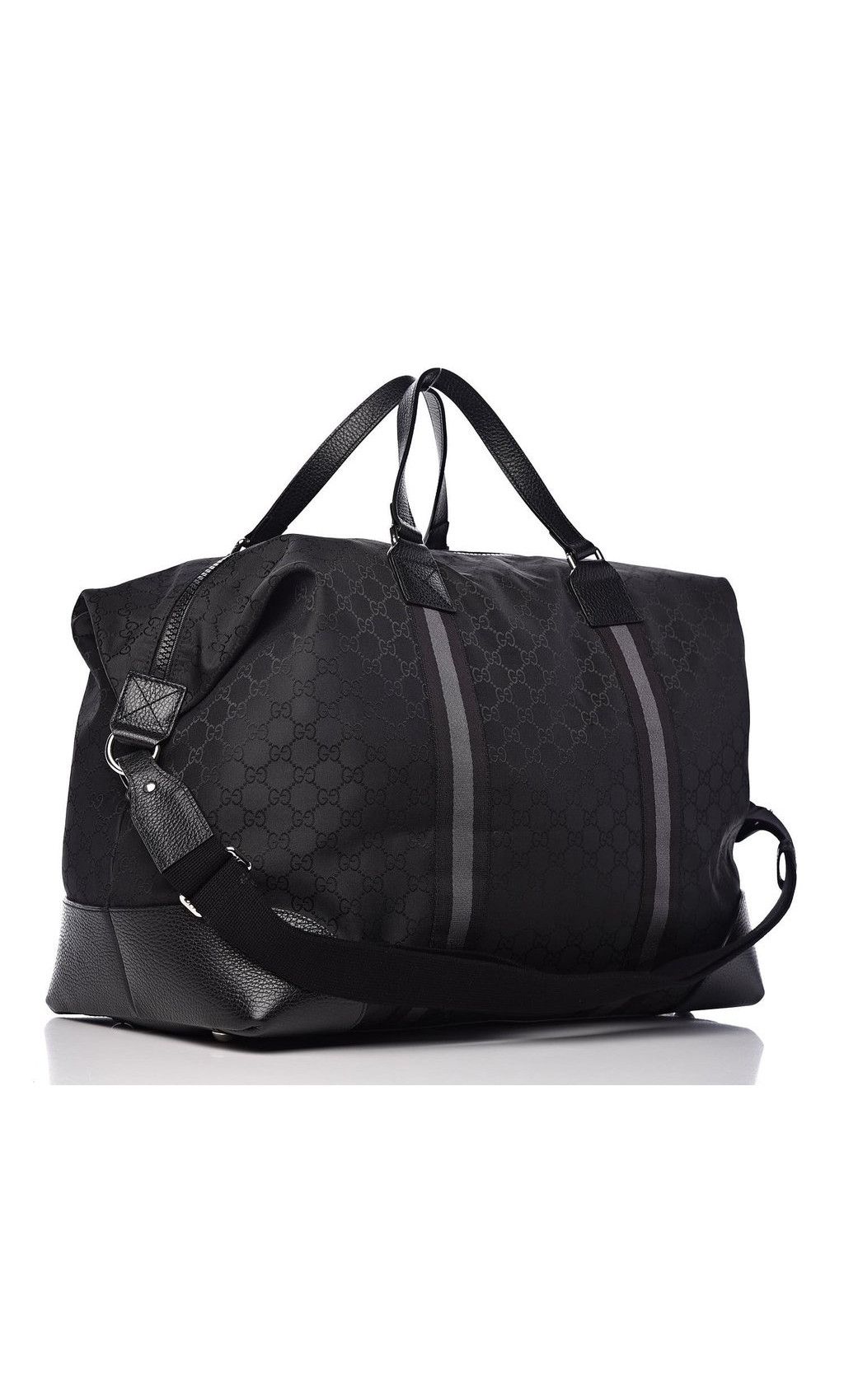 image of Gucci GG Monogram MicroGuccisima Black Canvas XL Duffle Bag, Men's
