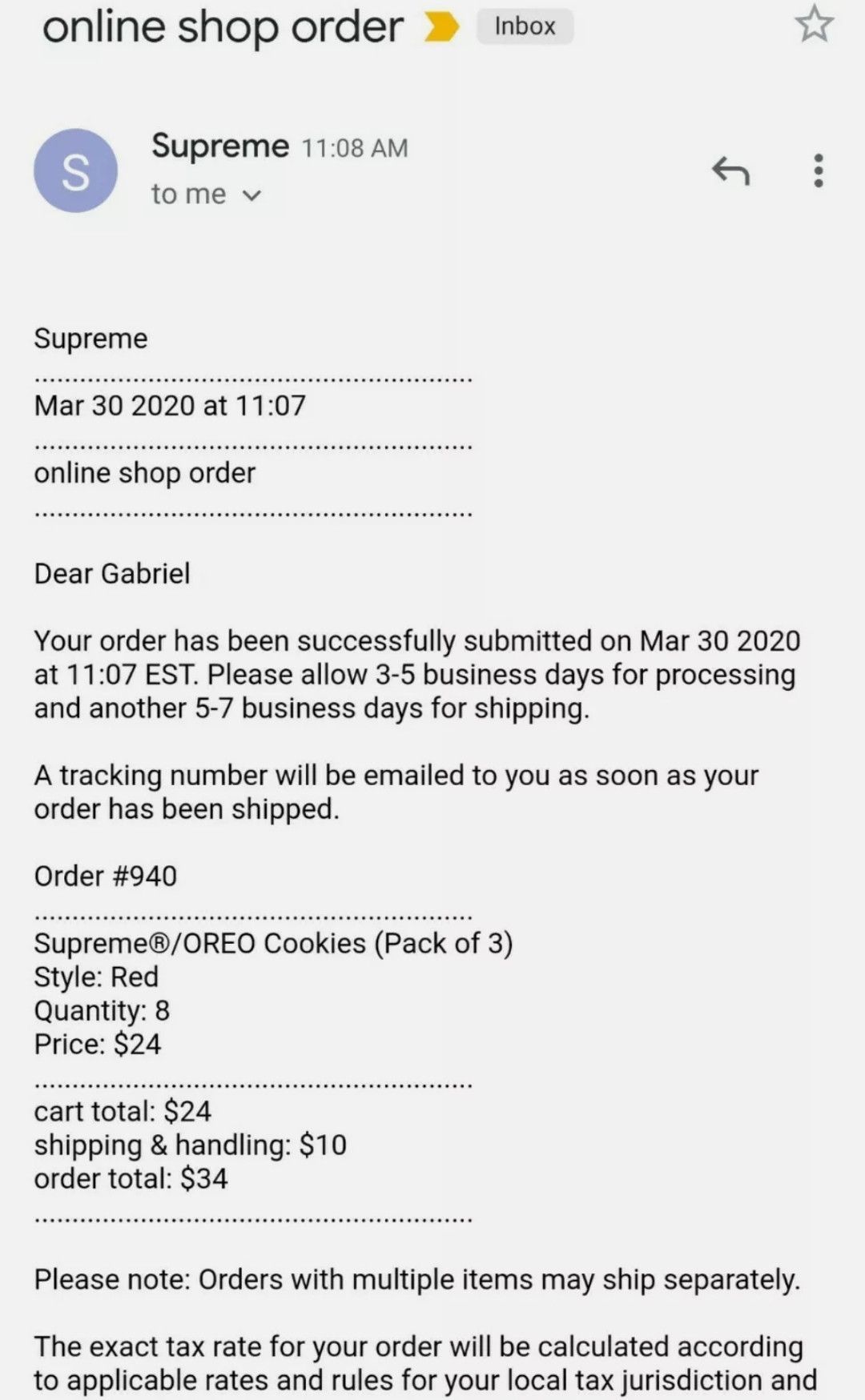 Supreme Supreme x Oreo Cookies Red SS20- 1 Pack of 3 Cookies Size ONE SIZE - 5 Thumbnail
