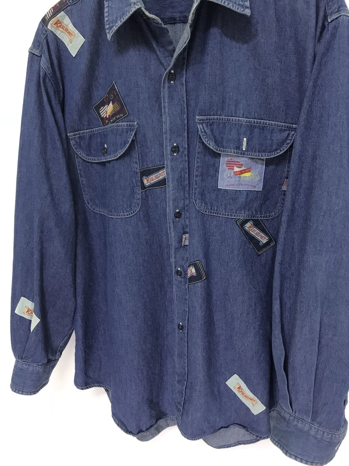 Japanese Brand Japan Brand Karl Helmut Thin Denim Shirt Patchwork 6🟩1 Size US XL / EU 56 / 4 - 4 Thumbnail