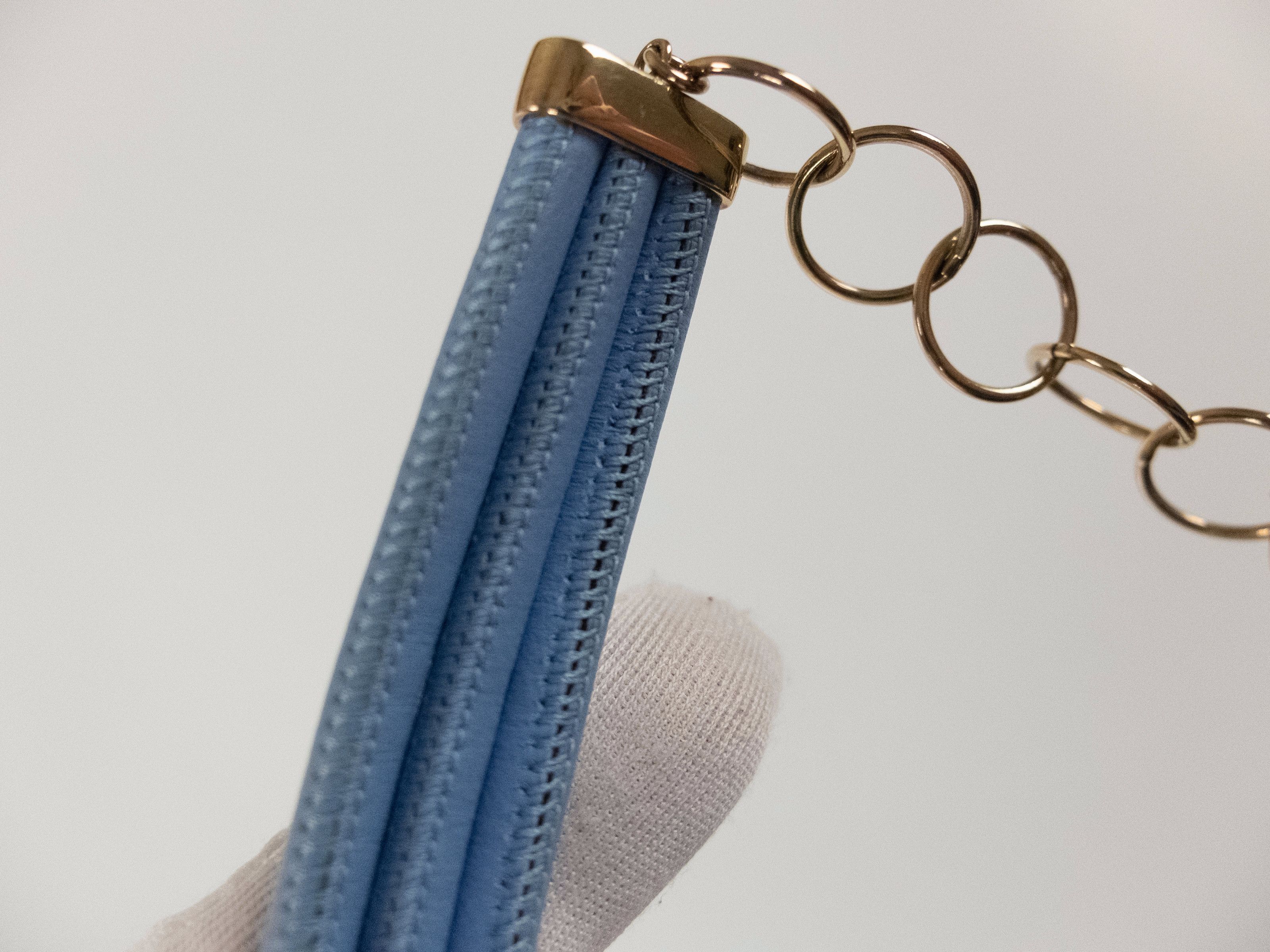 Bottega Veneta BOTTEGA VENETA blue lambskin leather & gold silver necklace Size ONE SIZE - 5 Thumbnail