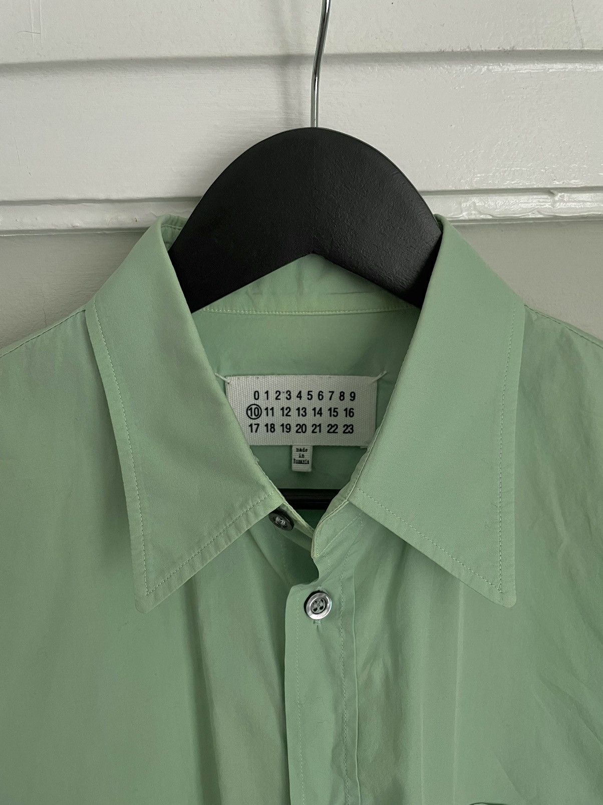 Maison Margiela Green Cotton Poplin Shirt Size US S / EU 44-46 / 1 - 3 Thumbnail