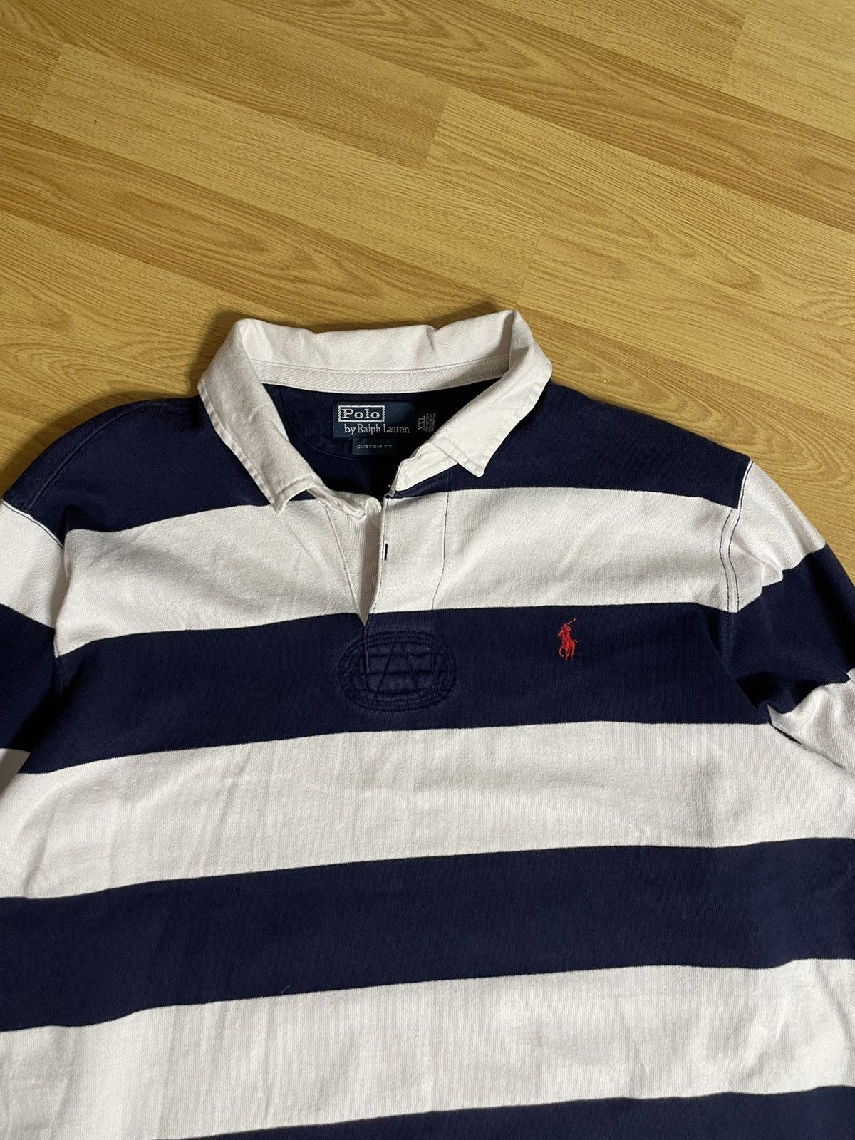 Polo Ralph Lauren × Vintage Vintage Polo Ralph Lauren Rugby Shirt Striped Longsleeve Size US XXL / EU 58 / 5 - 4 Thumbnail