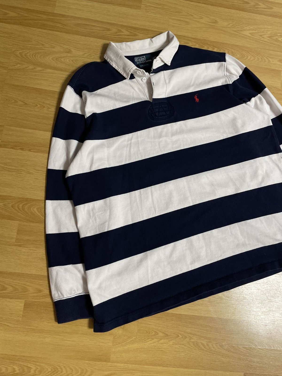 Polo Ralph Lauren × Vintage Vintage Polo Ralph Lauren Rugby Shirt Striped Longsleeve Size US XXL / EU 58 / 5 - 3 Thumbnail