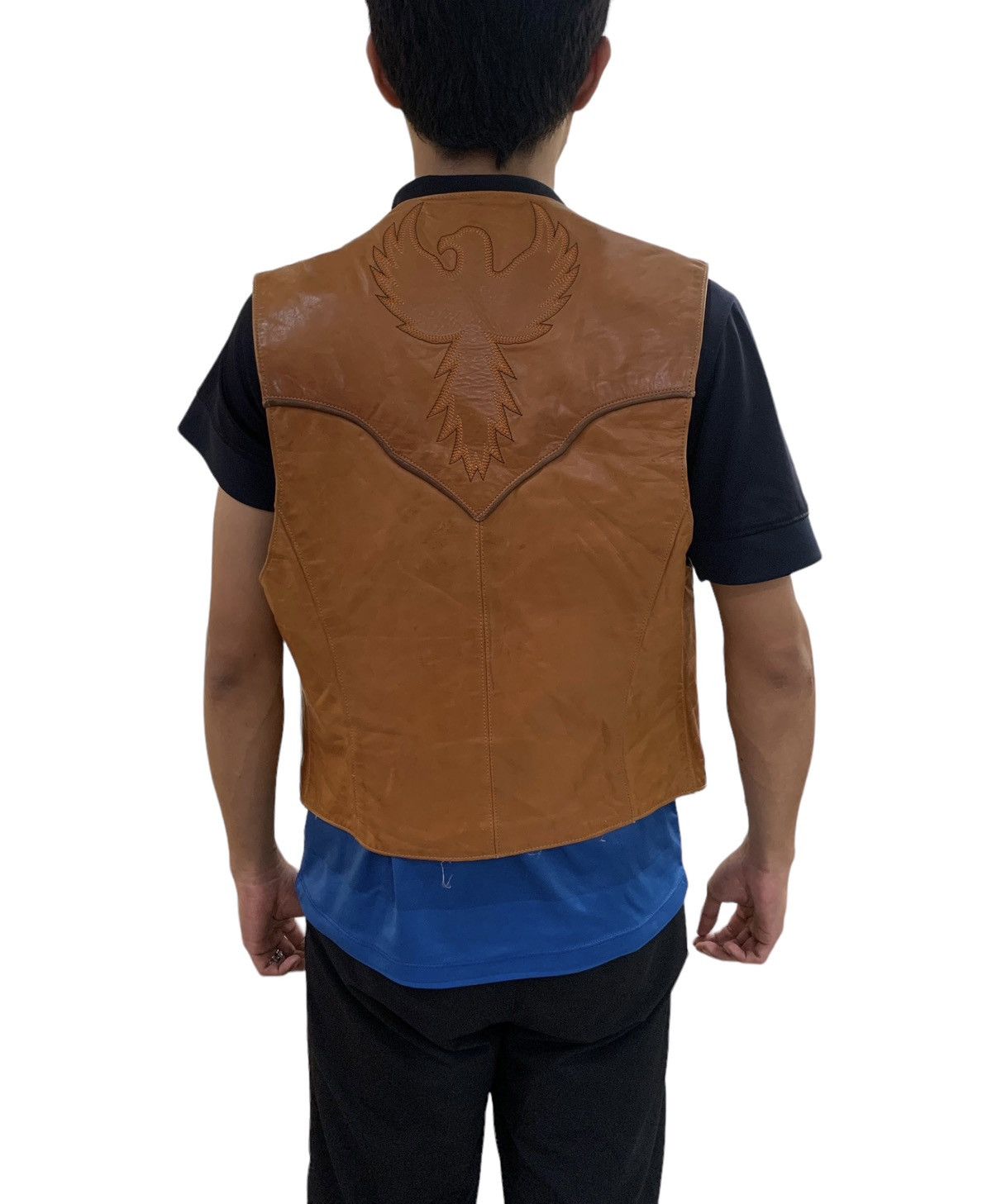 Cowboy Equipment Vintage Bovine Designs Leather Vest Size US XS / EU 42 / 0 - 6 Thumbnail
