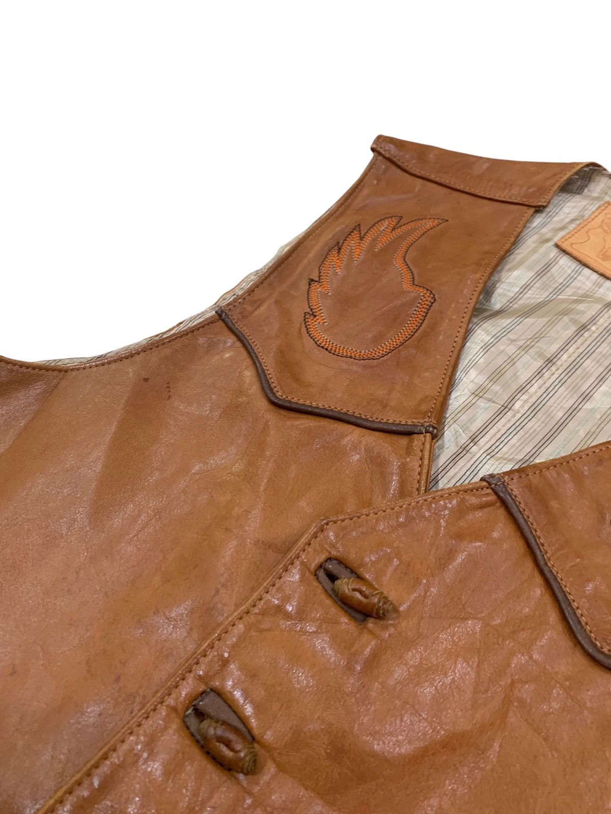 Cowboy Equipment Vintage Bovine Designs Leather Vest Size US XS / EU 42 / 0 - 11 Thumbnail