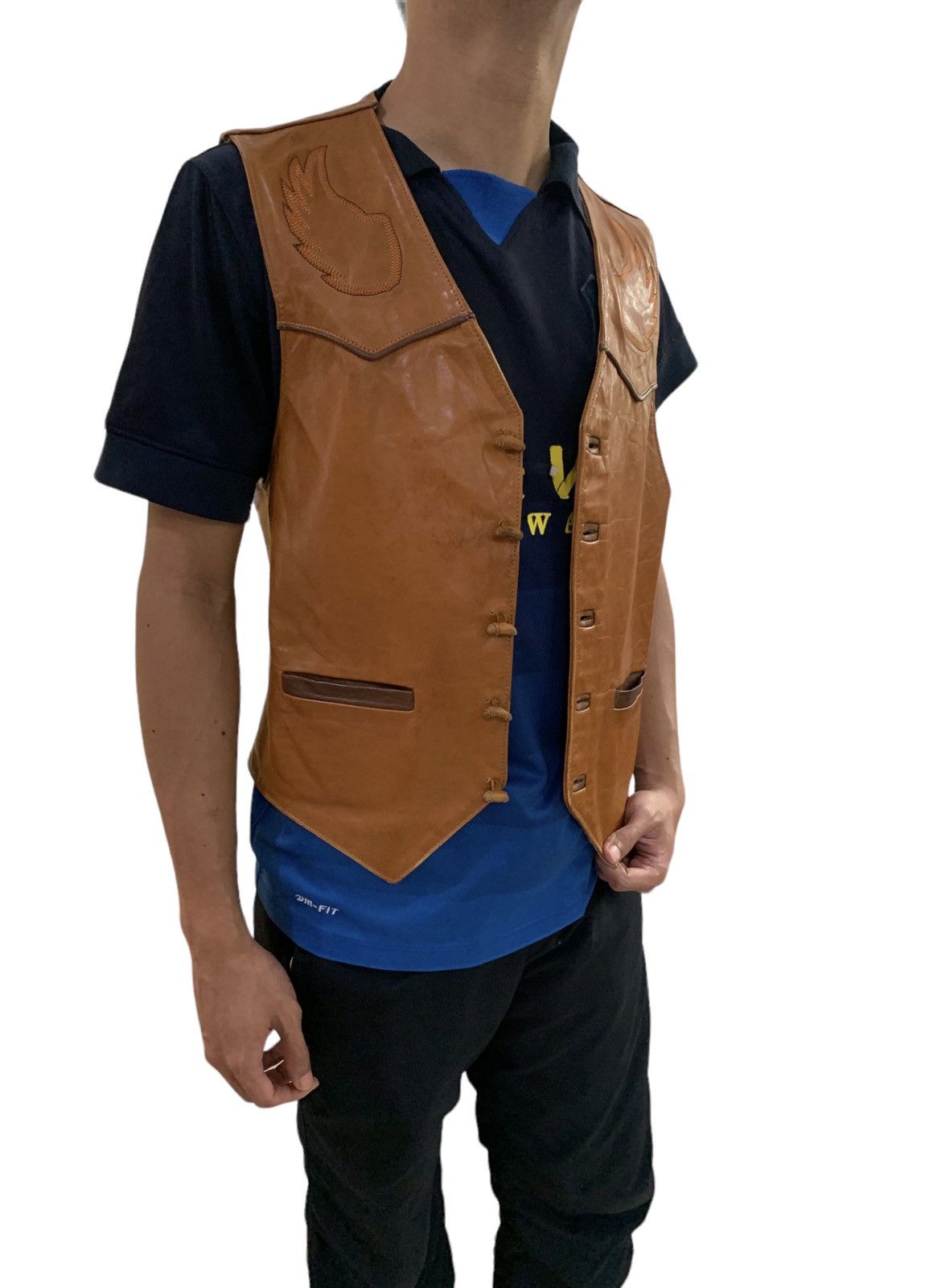 Cowboy Equipment Vintage Bovine Designs Leather Vest Size US XS / EU 42 / 0 - 5 Thumbnail