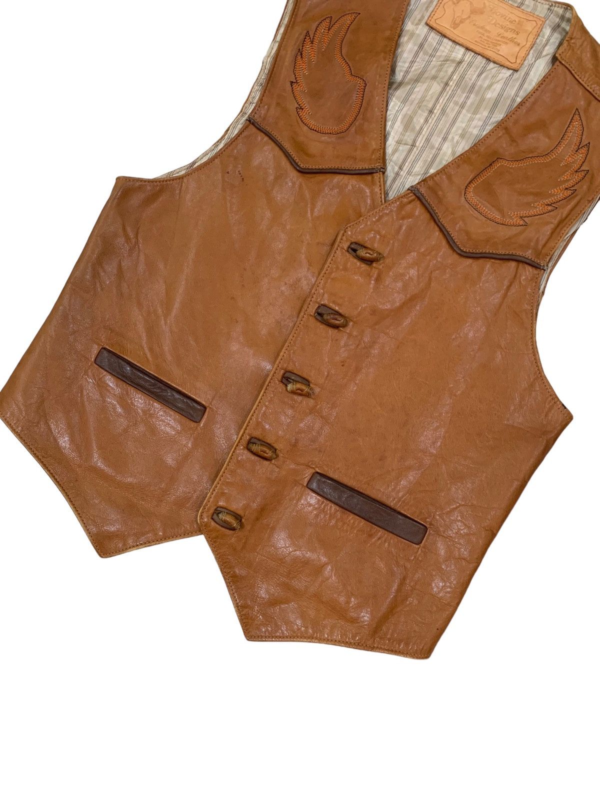 Cowboy Equipment Vintage Bovine Designs Leather Vest Size US XS / EU 42 / 0 - 8 Thumbnail