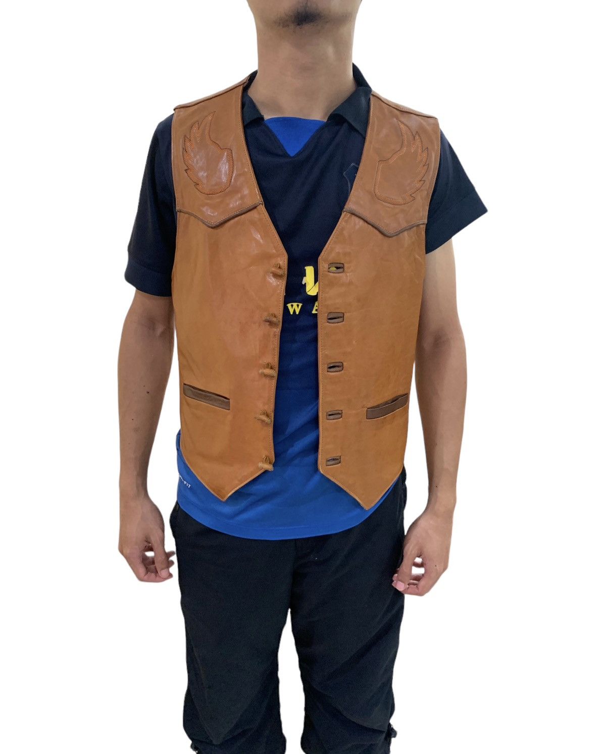 Cowboy Equipment Vintage Bovine Designs Leather Vest Size US XS / EU 42 / 0 - 4 Thumbnail