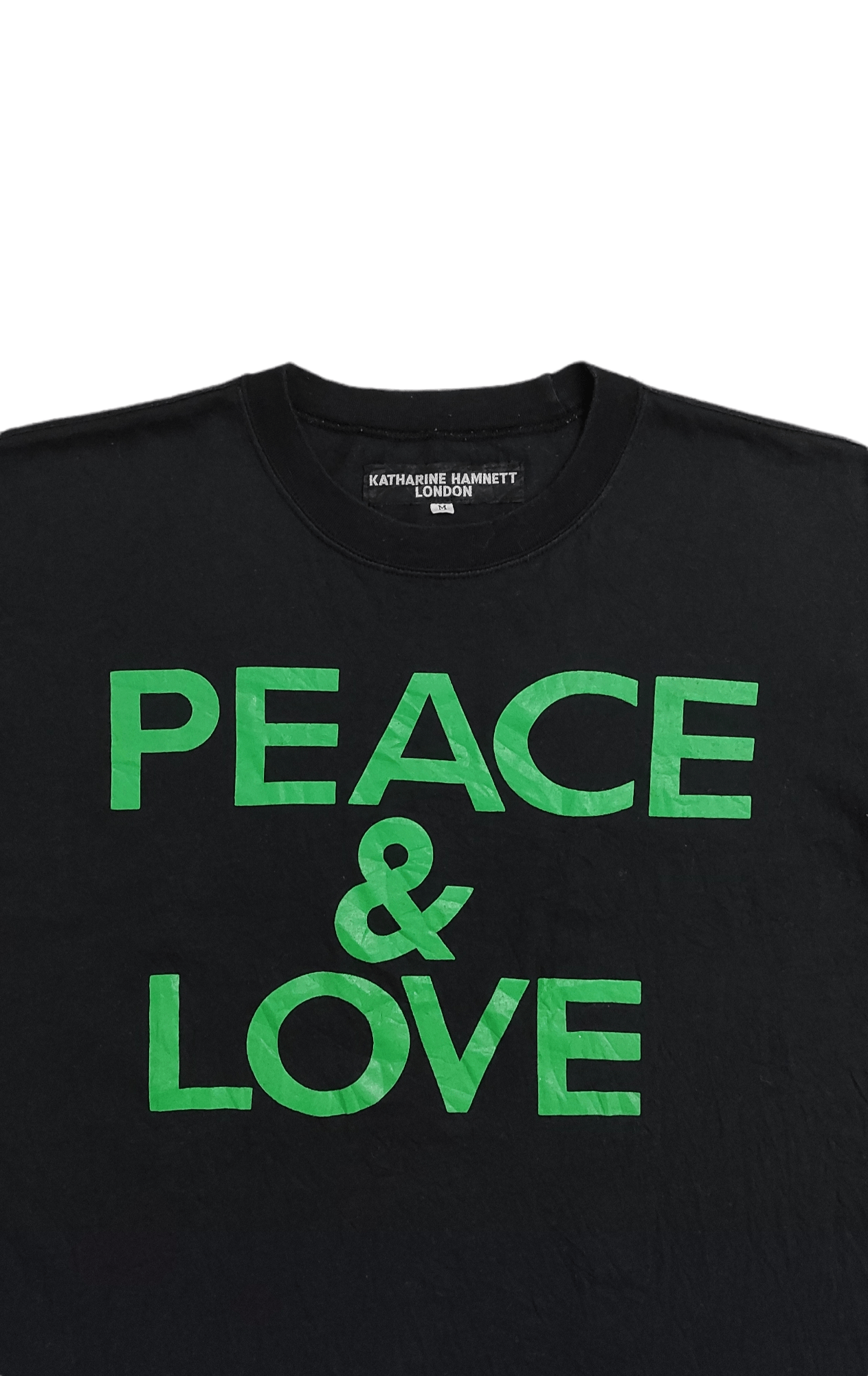 Katharine Hamnett London Vintage 90's KATHARINE HAMNET LONDON PEACE & LOVE TEE Size US M / EU 48-50 / 2 - 5 Thumbnail