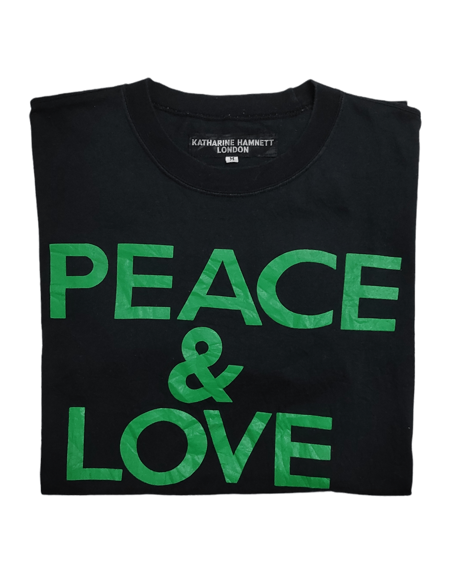 Katharine Hamnett London Vintage 90's KATHARINE HAMNET LONDON PEACE & LOVE TEE Size US M / EU 48-50 / 2 - 7 Thumbnail