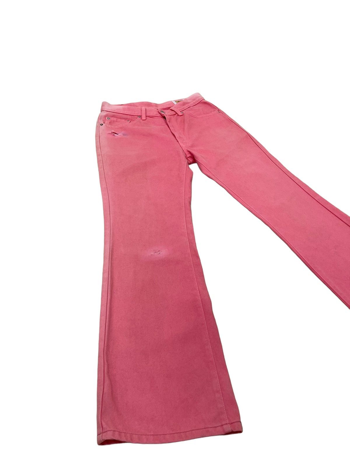 image of Hysteric Glamour Flare Jeans VTG Big John Pink Denim Boot Cut in Faded Pink, Men's (Size 30)