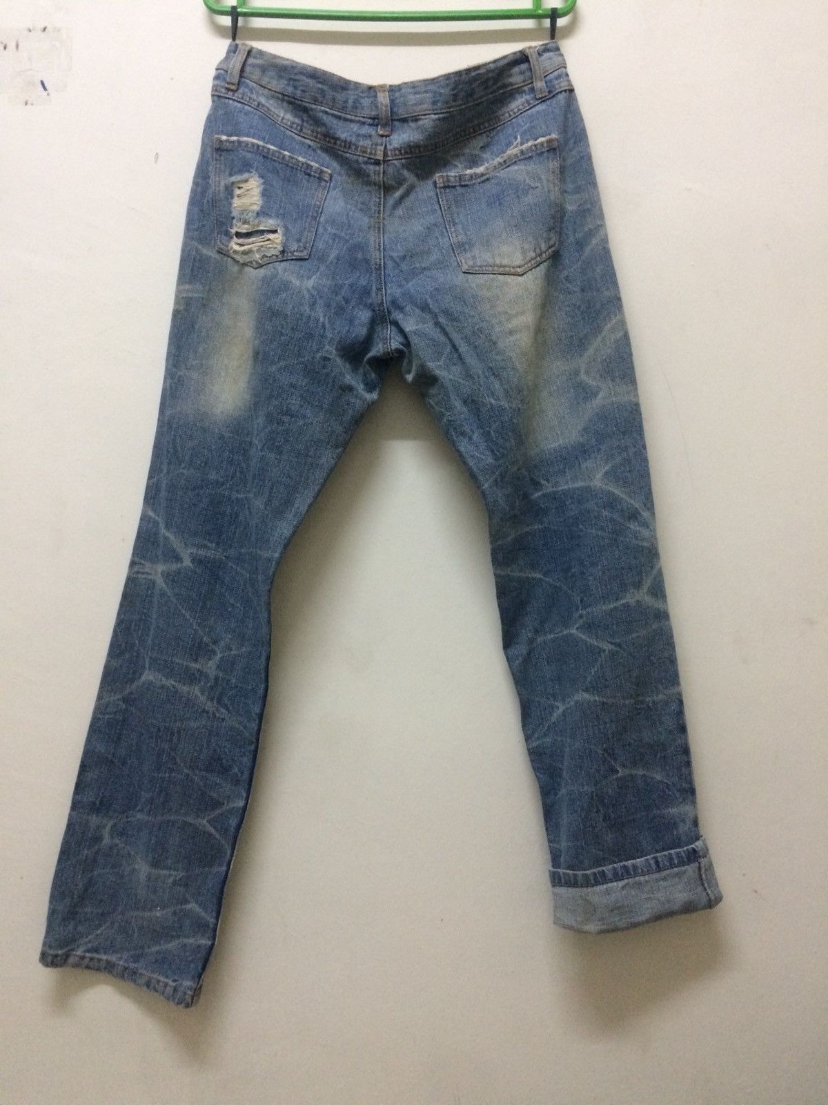Japanese Brand Vintage Faded Black Jeans with Distressed Wash Effect Size US 33 - 2 Thumbnail