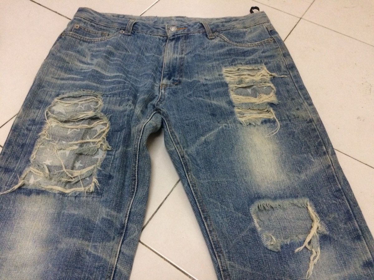 Japanese Brand Vintage Faded Black Jeans with Distressed Wash Effect Size US 33 - 6 Thumbnail