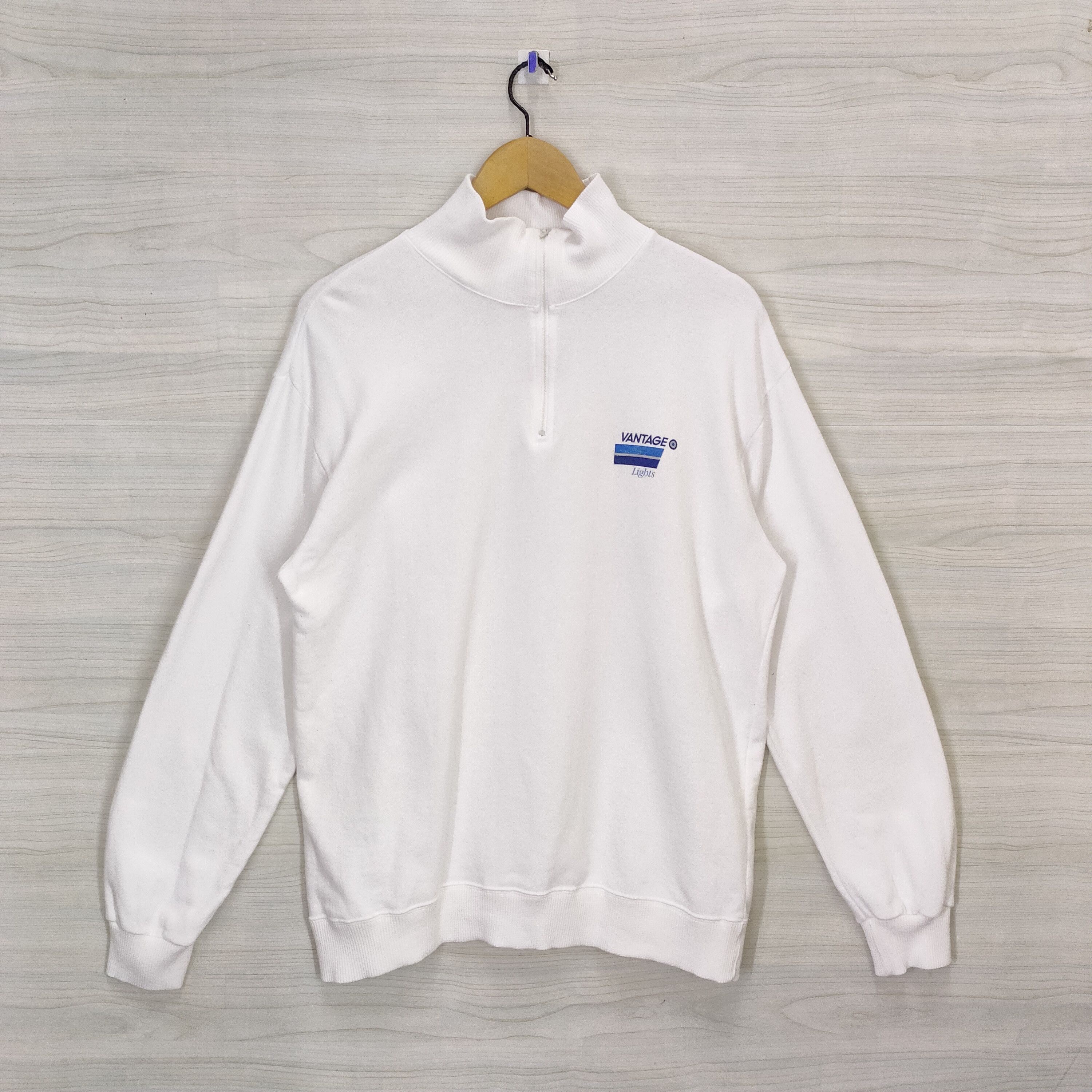 Vintage 80s Vantage Cigarettes Sweater Quarter Zip Size US M / EU 48-50 / 2 - 2 Thumbnail