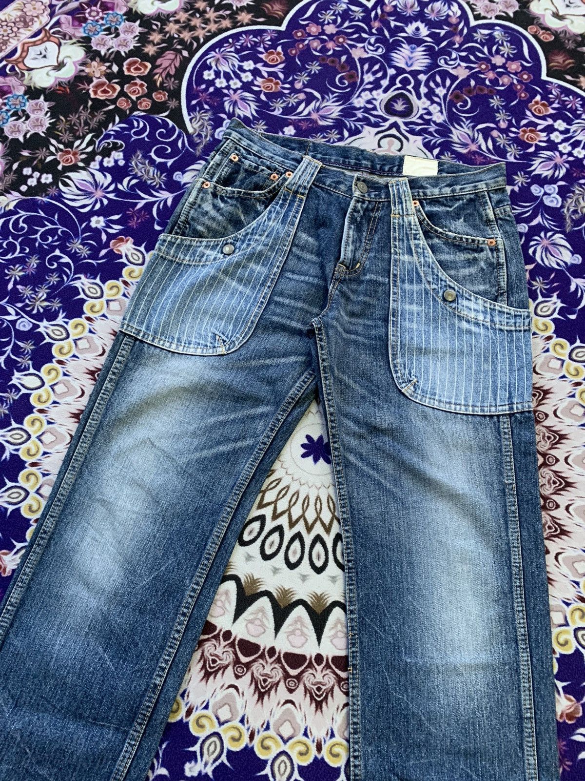 Japanese Brand × Le Grande Bleu (L.G.B.) × Vintage Antgauge Faded Wash Denim Size US 30 / EU 46 - 4 Thumbnail