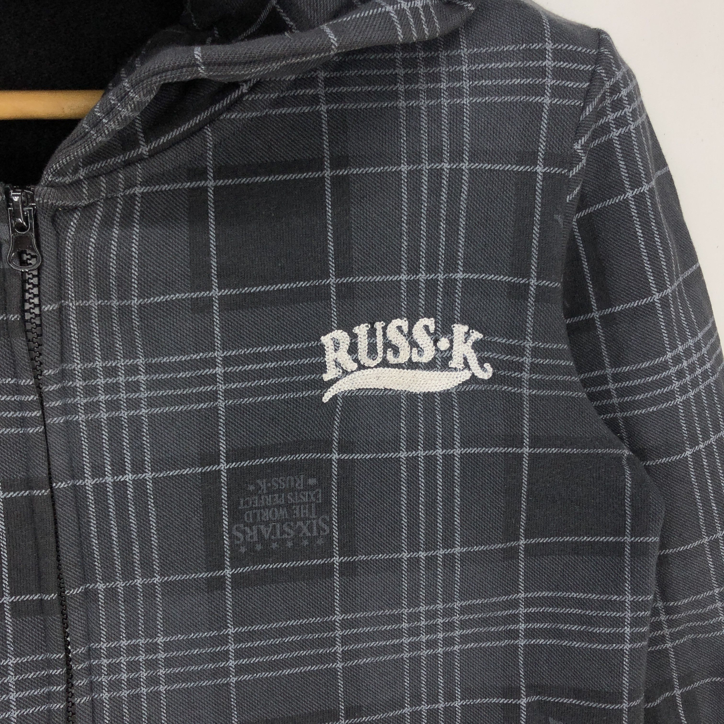 Japanese Brand RUSS K Checked Zipper Hoodie #1174-41 Size US S / EU 44-46 / 1 - 2 Thumbnail