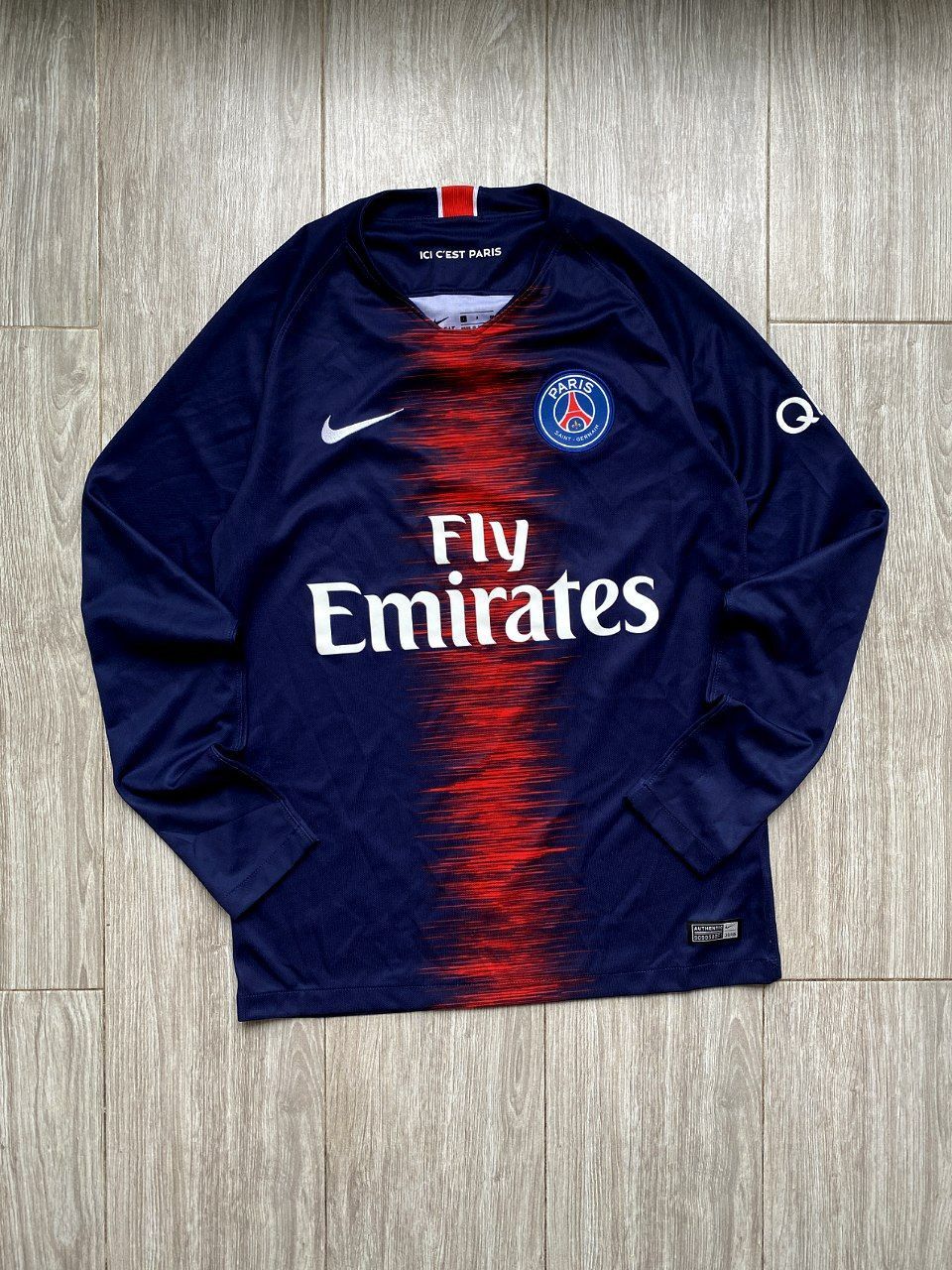 Image of Bloke x Nike Paris Saint-Germain Psg 2018-2019 Long Sleeve Jersey in Navy, Men's (Size Small)