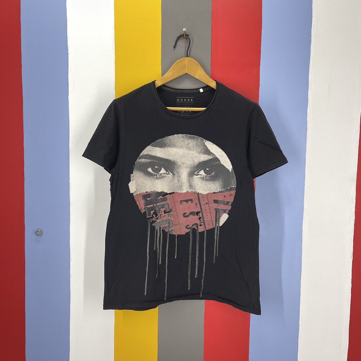 GUESS Half Face Print Crew Neck T Shirt #1202/AP