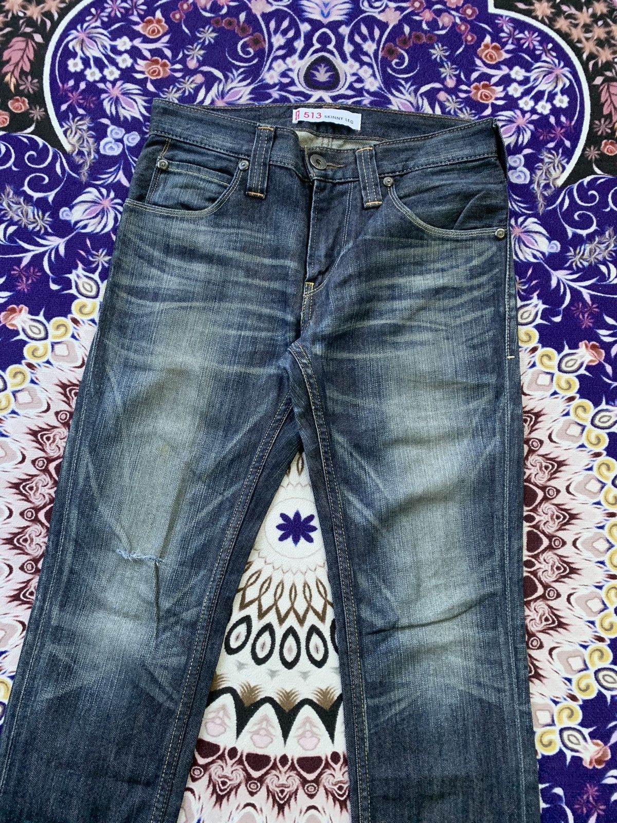 Levi's Vintage Clothing Levis 513 Faded Wash Denim Size US 32 / EU 48 - 2 Thumbnail
