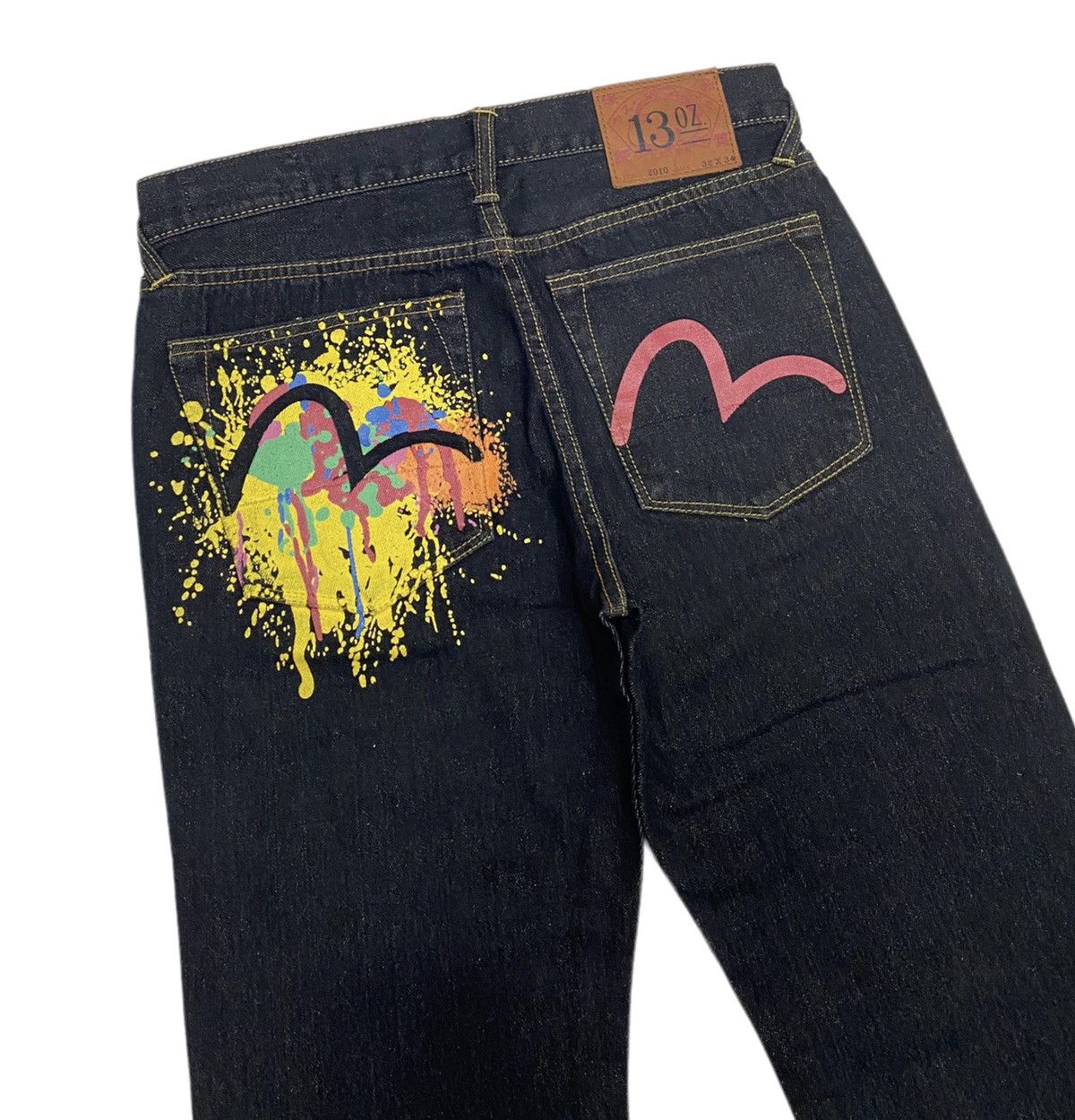 If Six Was Nine RARE🔥VINTAGE EVIS JAPAN PAINTER SPLASH STYLE DENIM PANTS Size US 32 / EU 48 - 4 Thumbnail