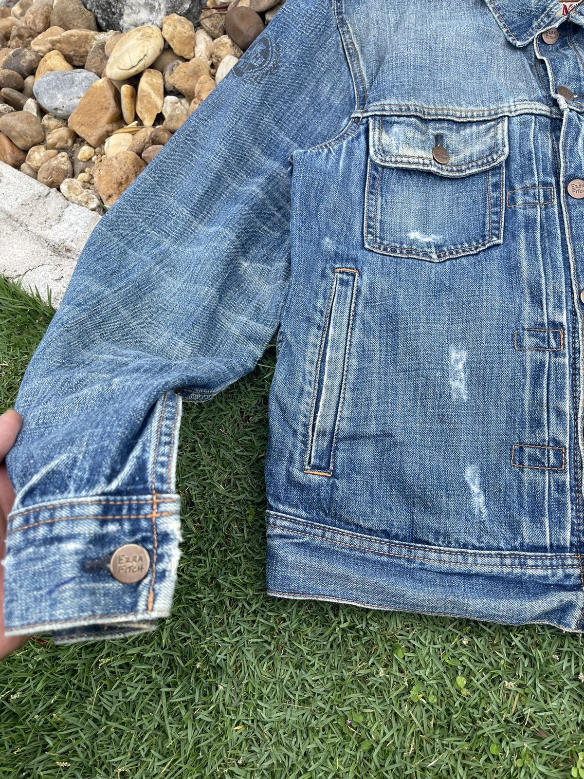 Vintage VINTAGE EZRA FITCH SELVEDGE PAINTED DISTRESSED DENIM JACKET Size US M / EU 48-50 / 2 - 5 Thumbnail