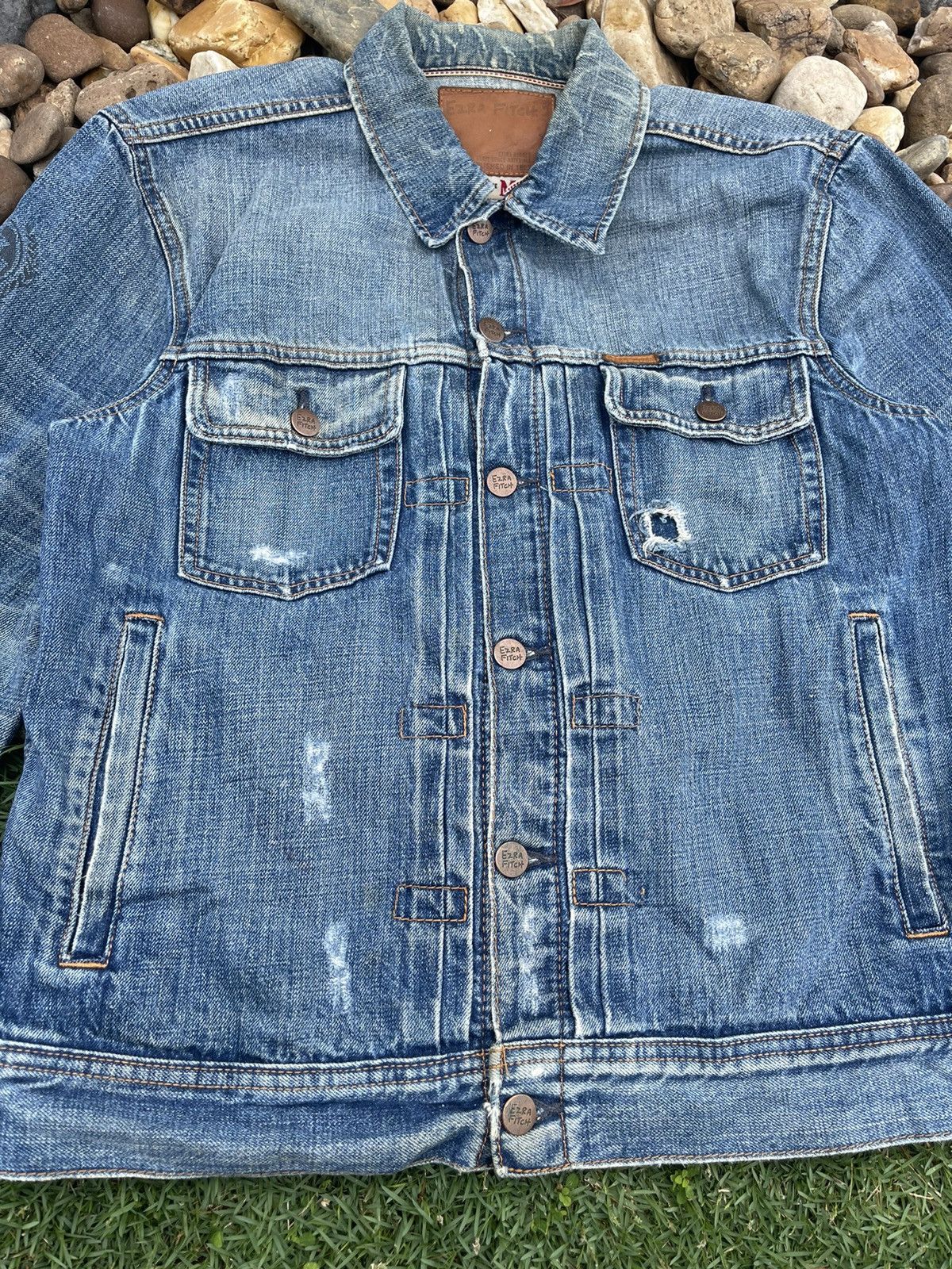 Vintage VINTAGE EZRA FITCH SELVEDGE PAINTED DISTRESSED DENIM JACKET Size US M / EU 48-50 / 2 - 6 Thumbnail