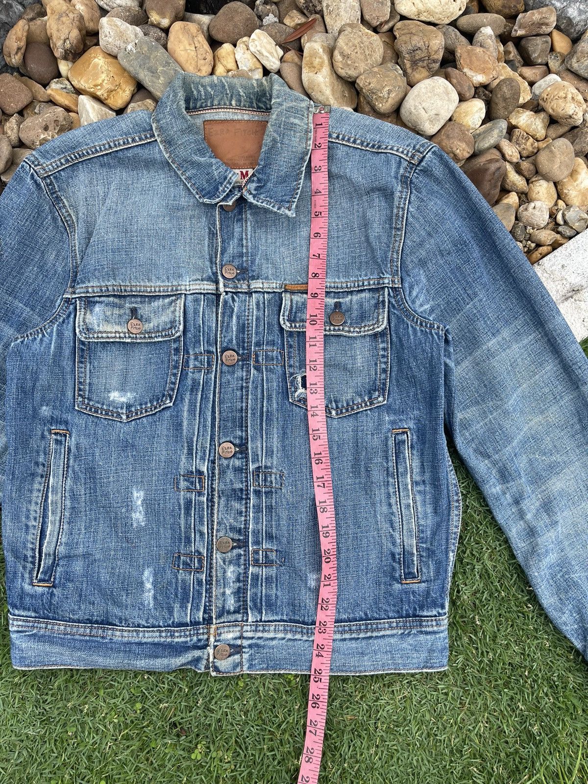 Vintage 🔥VINTAGE EZRA FITCH SELVEDGE PAINTED DISTRESSED DENIM JACKET Size US M / EU 48-50 / 2 - 15 Preview