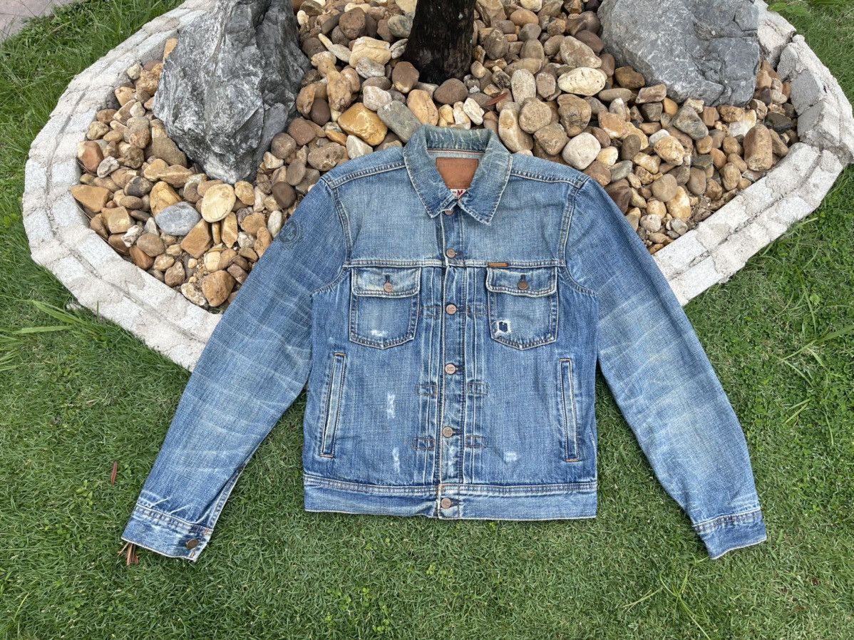 Vintage 🔥VINTAGE EZRA FITCH SELVEDGE PAINTED DISTRESSED DENIM JACKET Size US M / EU 48-50 / 2 - 1 Preview