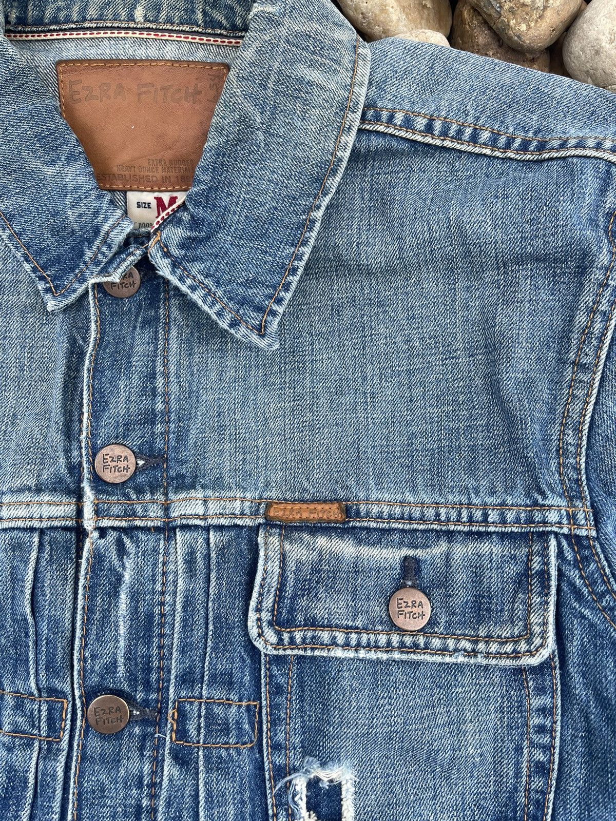 Vintage VINTAGE EZRA FITCH SELVEDGE PAINTED DISTRESSED DENIM JACKET Size US M / EU 48-50 / 2 - 7 Thumbnail