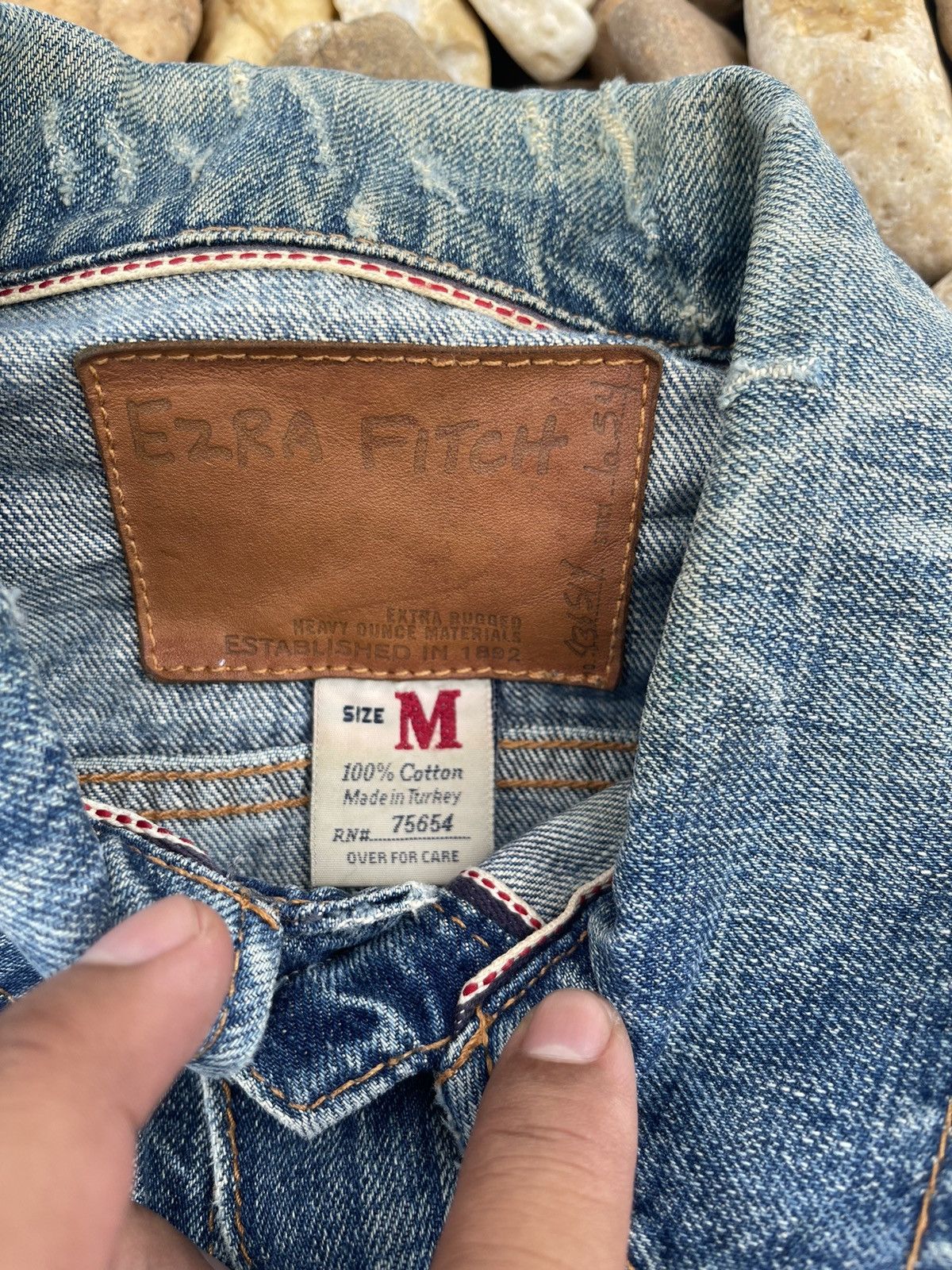 Vintage VINTAGE EZRA FITCH SELVEDGE PAINTED DISTRESSED DENIM JACKET Size US M / EU 48-50 / 2 - 13 Thumbnail