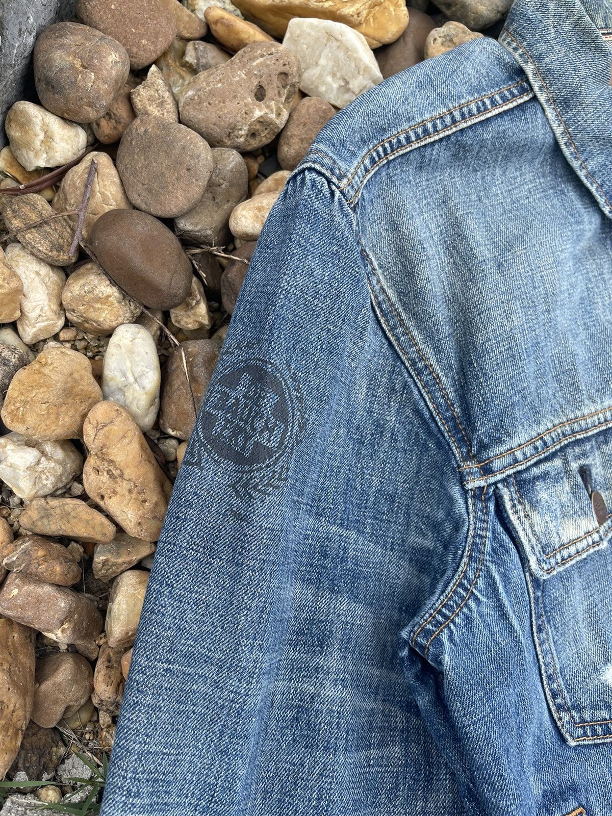 Vintage VINTAGE EZRA FITCH SELVEDGE PAINTED DISTRESSED DENIM JACKET Size US M / EU 48-50 / 2 - 8 Thumbnail