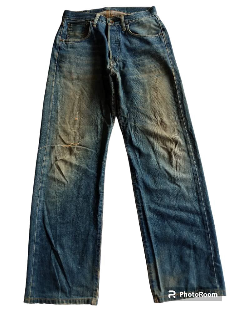 image of Vintage Edwin 505 Selvedge Distressed Denim in Blue, Men's (Size 29)