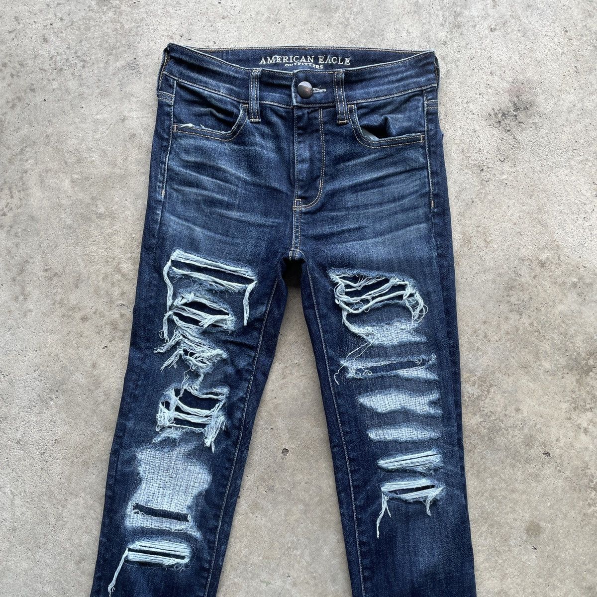 American Eagle Outfitters × Vintage Vtg American Eagle Outfitters Distressed Denim Jeans Pants Size US 26 / EU 42 - 3 Thumbnail