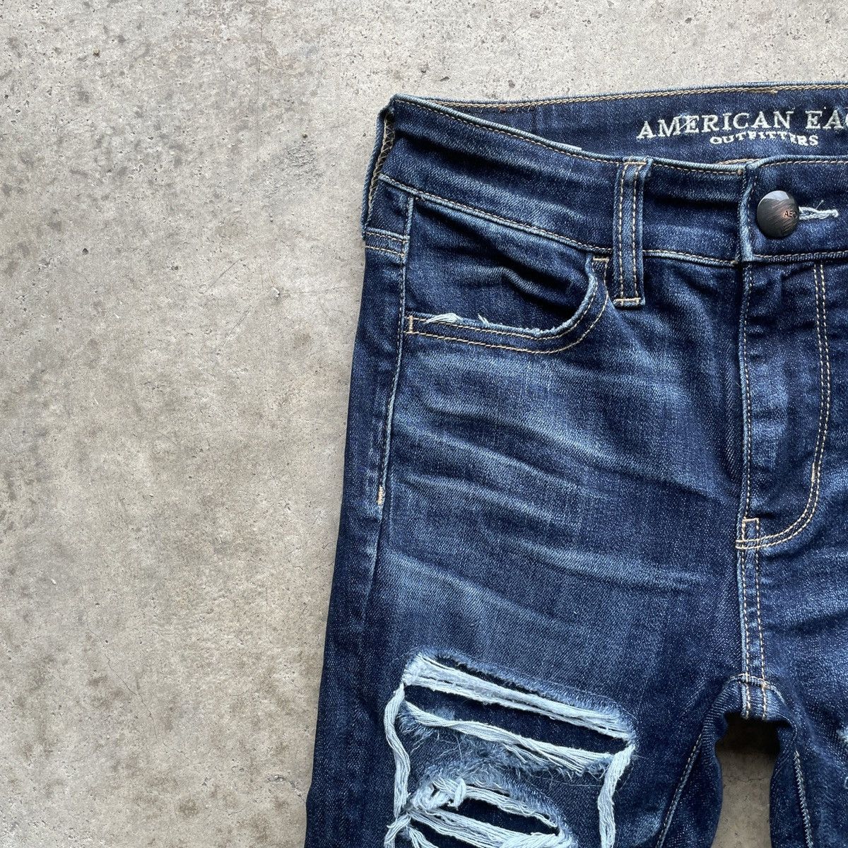 American Eagle Outfitters × Vintage Vtg American Eagle Outfitters Distressed Denim Jeans Pants Size US 26 / EU 42 - 5 Thumbnail