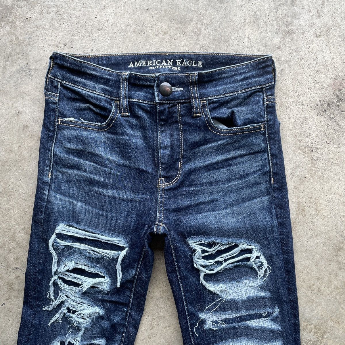 American Eagle Outfitters × Vintage Vtg American Eagle Outfitters Distressed Denim Jeans Pants Size US 26 / EU 42 - 4 Thumbnail