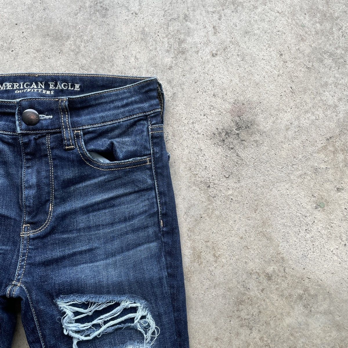 American Eagle Outfitters × Vintage Vtg American Eagle Outfitters Distressed Denim Jeans Pants Size US 26 / EU 42 - 6 Thumbnail