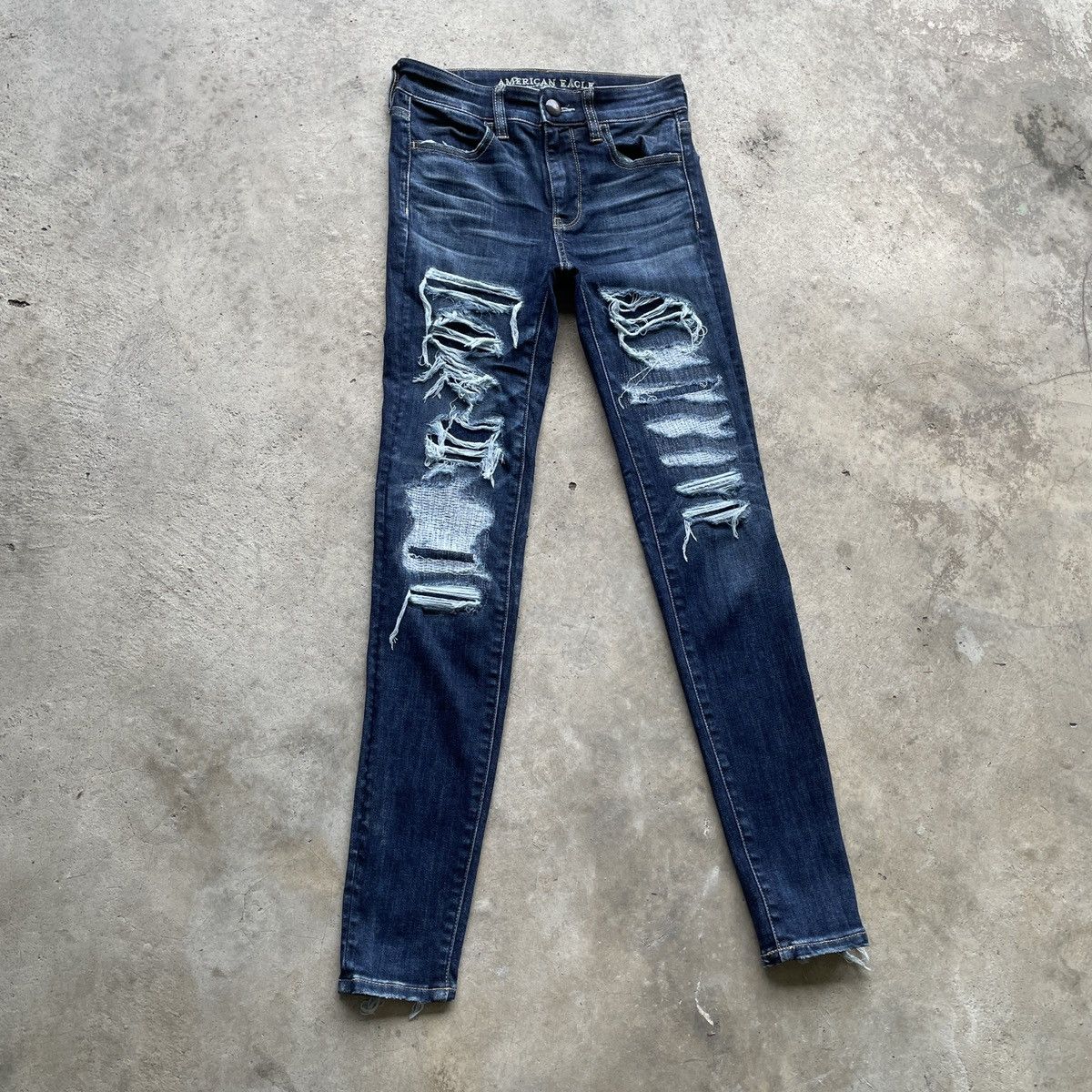 American Eagle Outfitters × Vintage Vtg American Eagle Outfitters Distressed Denim Jeans Pants Size US 26 / EU 42 - 2 Thumbnail