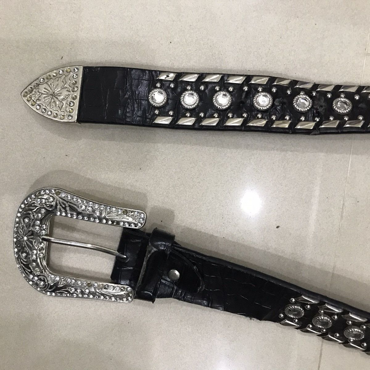 Vintage Diamond Buckle Belt Size ONE SIZE - 5 Thumbnail