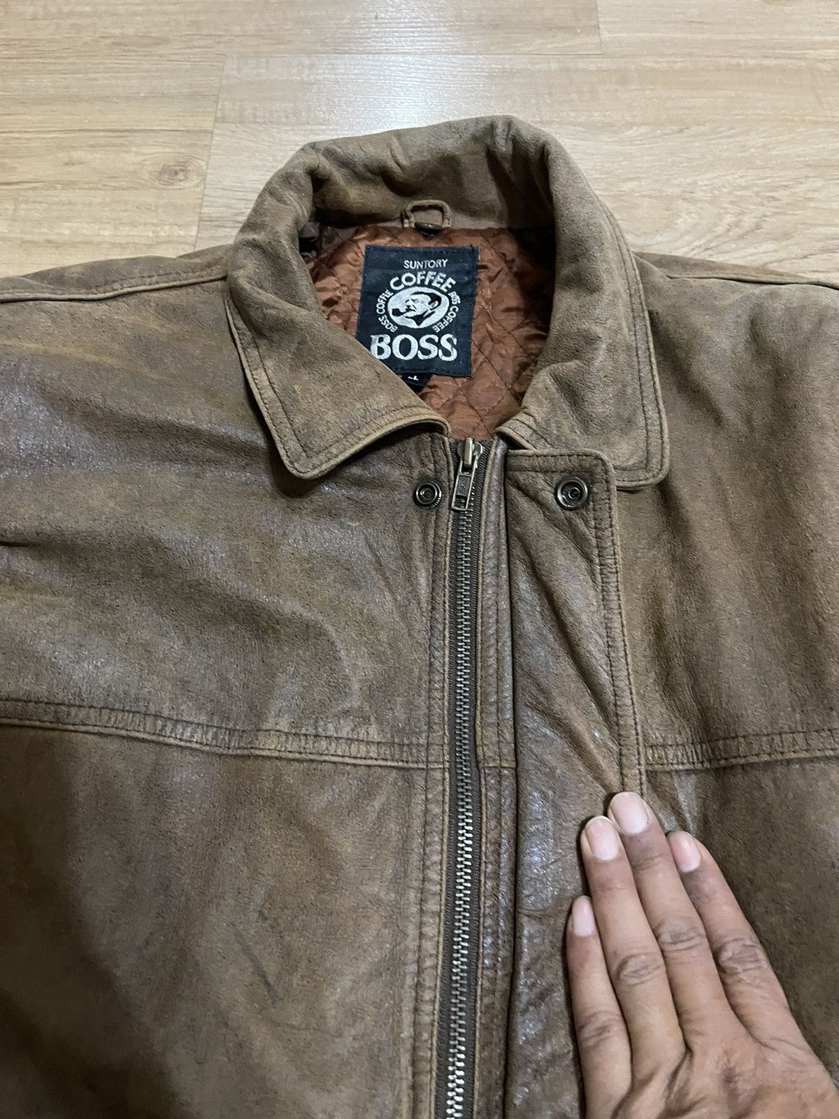 Other Vintage Suntory Boss Coffee leather Jacket Size US L / EU 52-54 / 3 - 2 Thumbnail
