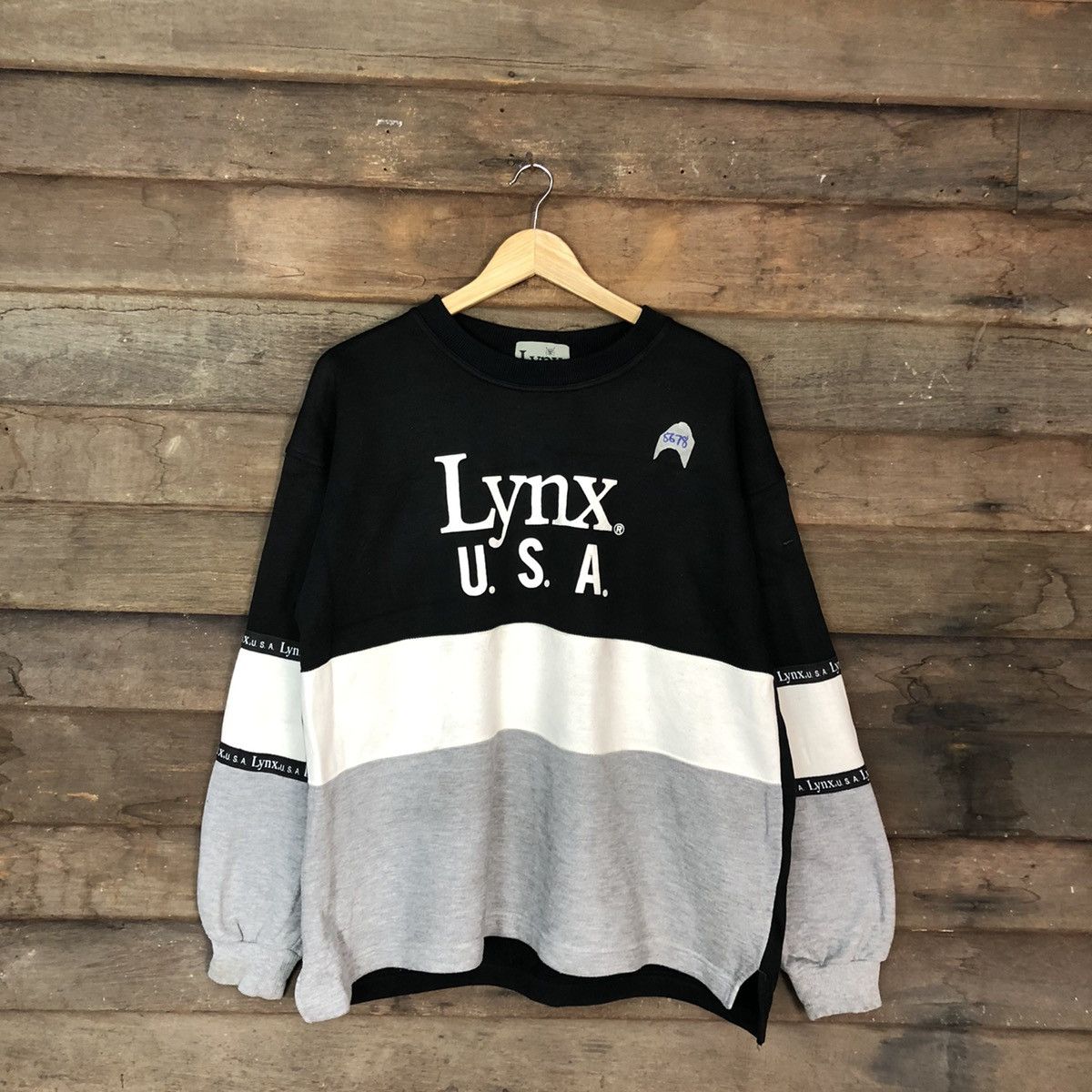 Japanese Brand Lynx Usa vintage Black Sweatshirt #5678 Size US L / EU 52-54 / 3 - 3 Thumbnail