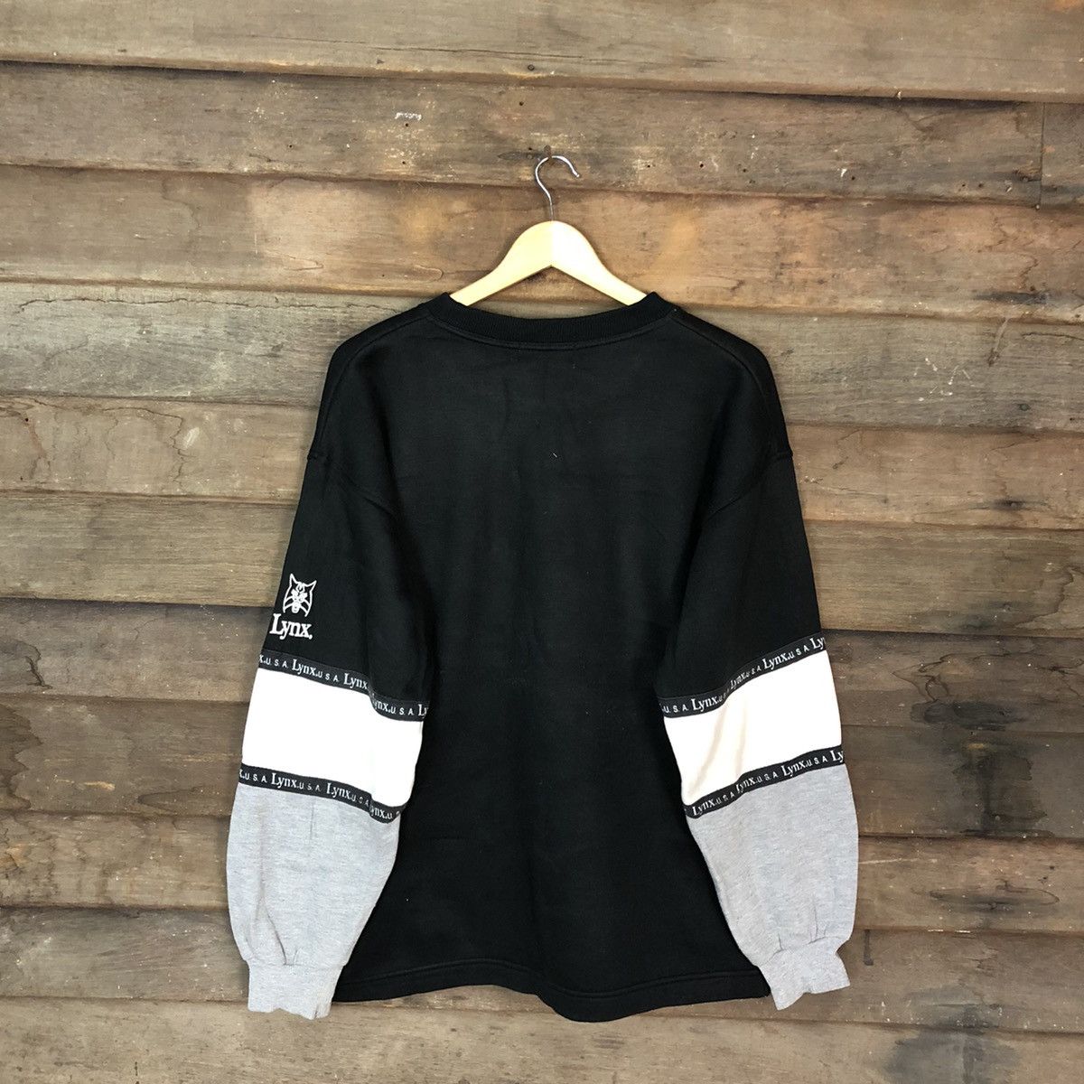 Japanese Brand Lynx Usa vintage Black Sweatshirt #5678 Size US L / EU 52-54 / 3 - 13 Thumbnail
