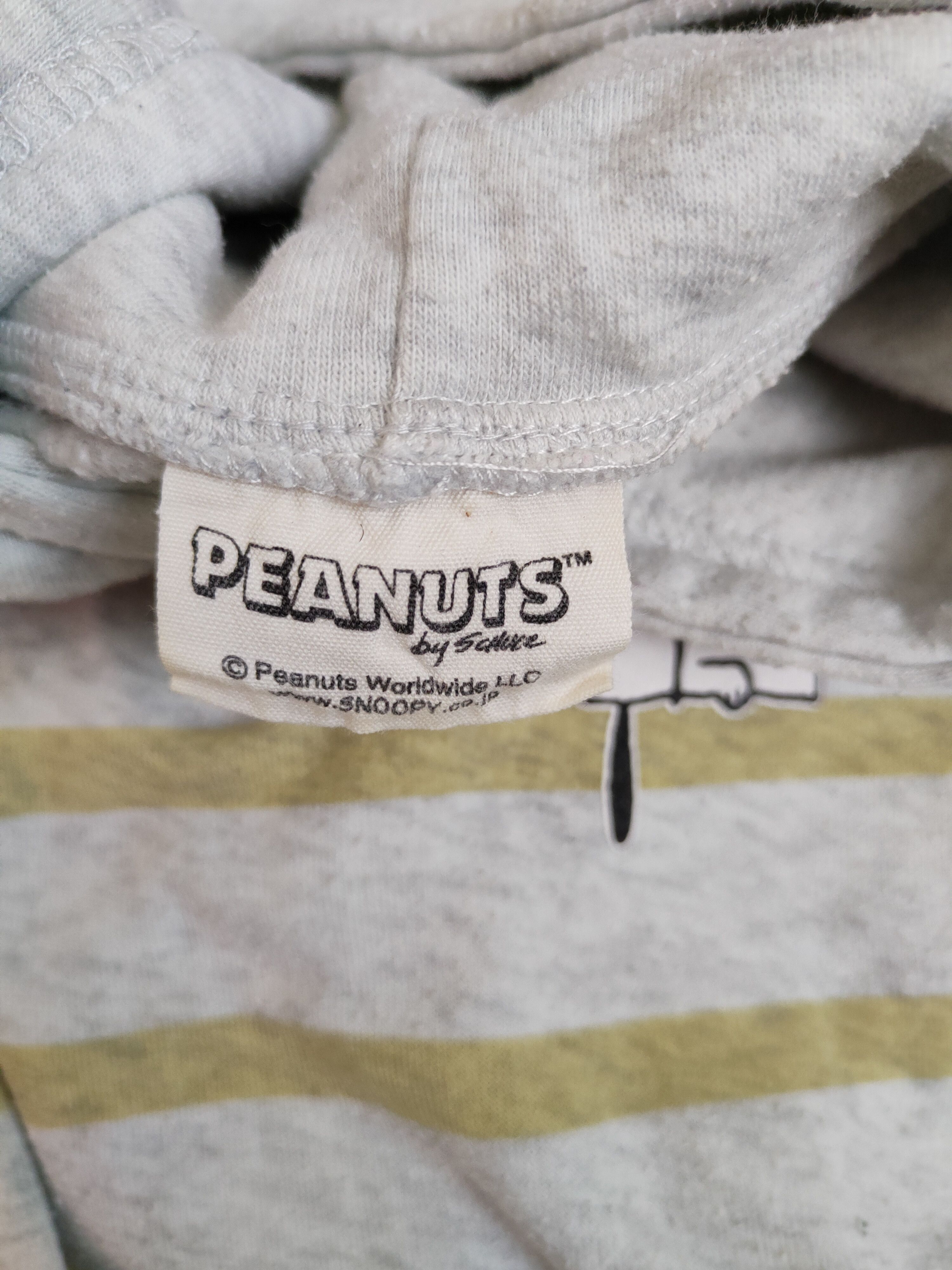 Japanese Brand Peanuts Gray Yellow Snoopy Stripe Hoodie Sweatshirt #270B Size M / US 6-8 / IT 42-44 - 12 Thumbnail