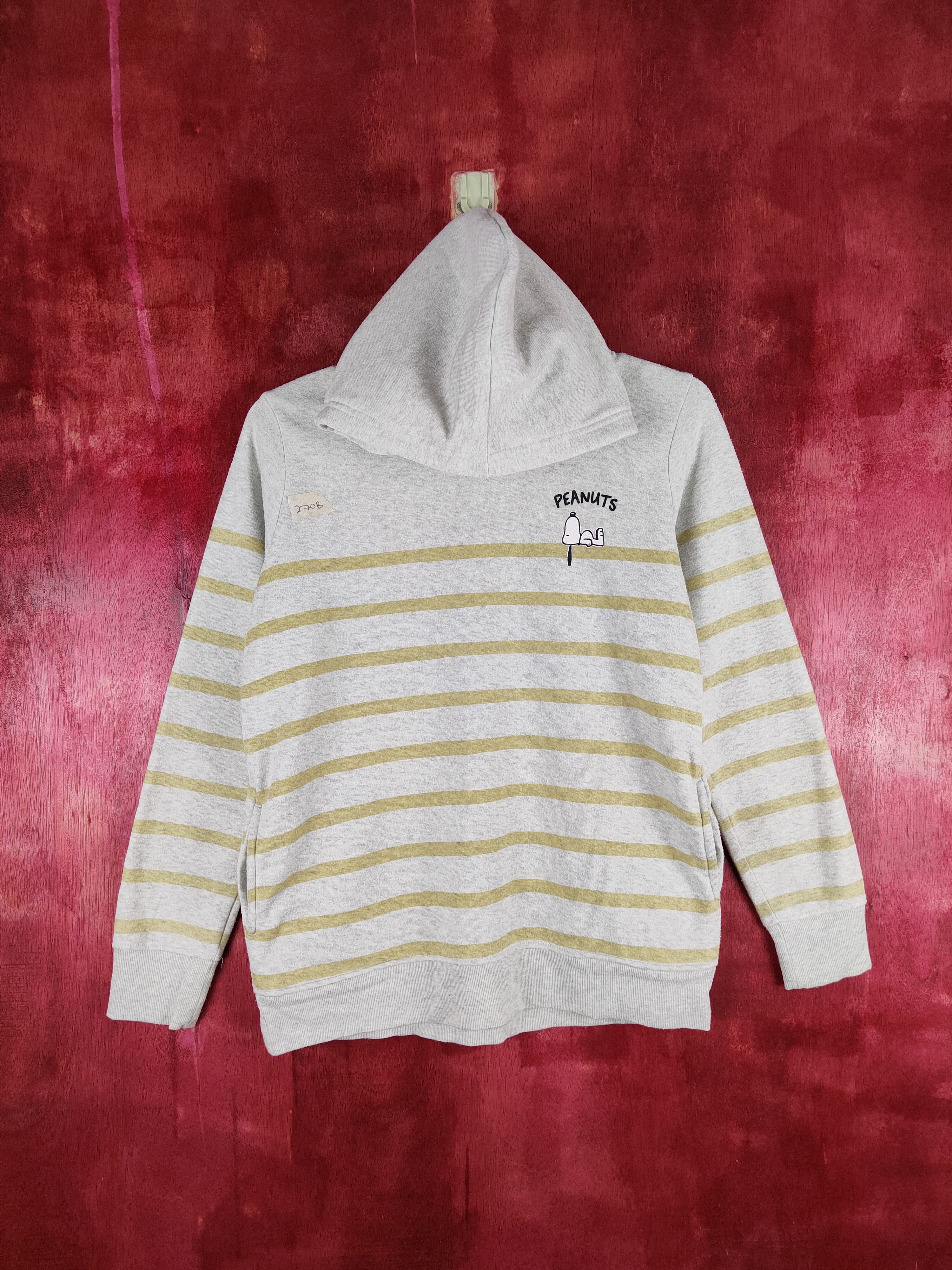 Japanese Brand Peanuts Gray Yellow Snoopy Stripe Hoodie Sweatshirt #270B Size M / US 6-8 / IT 42-44 - 1 Thumbnail