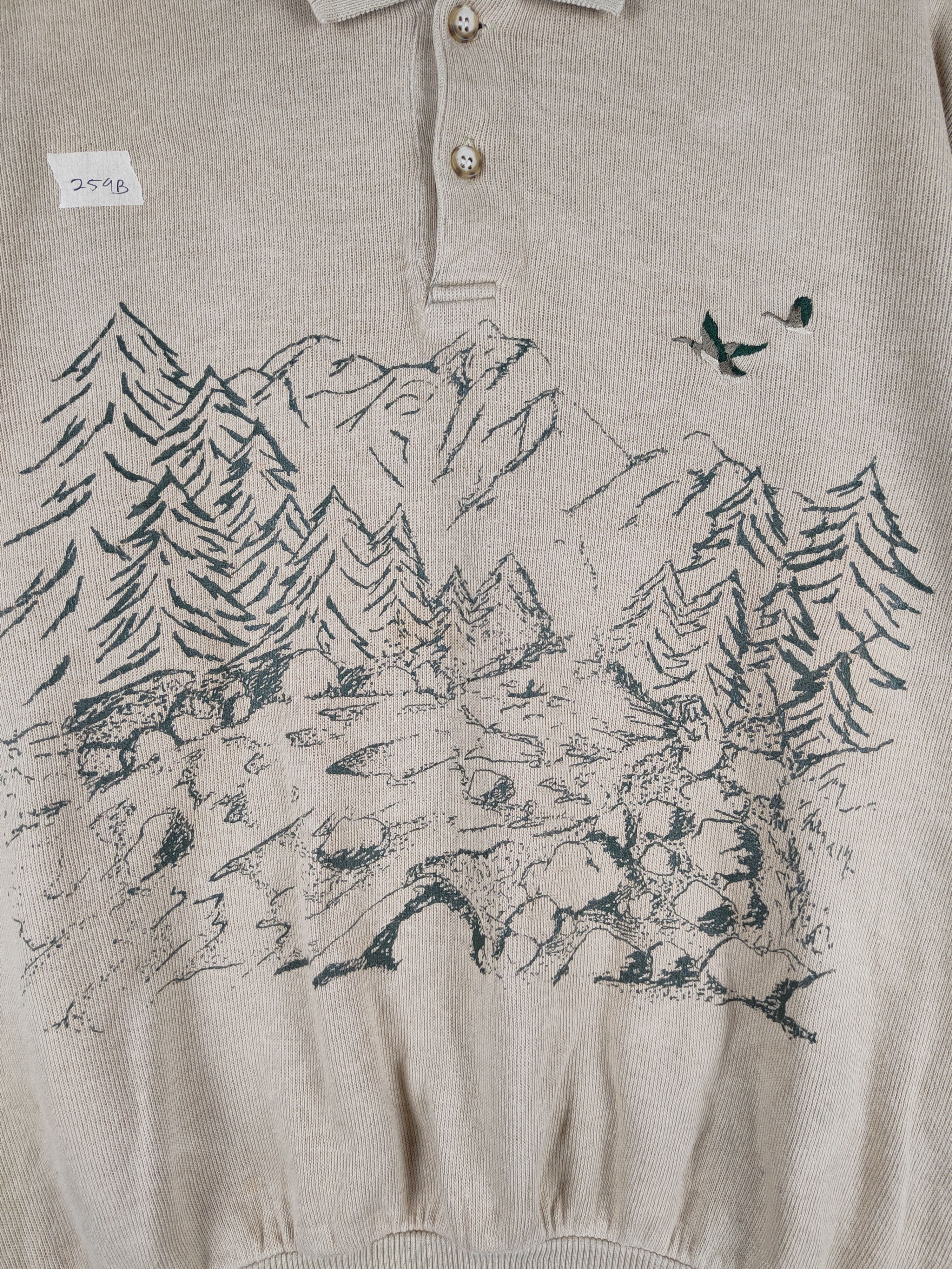 Vintage Wood Dream vintage art Brown Polo Collar Sweatshirt #259B Size US L / EU 52-54 / 3 - 3 Thumbnail