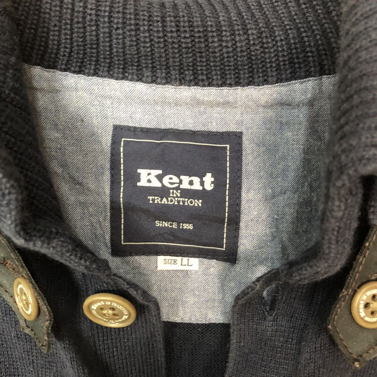 Japanese Brand × Vintage Kent vintage cardigan Dark Blue sweater #390B Size US L / EU 52-54 / 3 - 7 Thumbnail