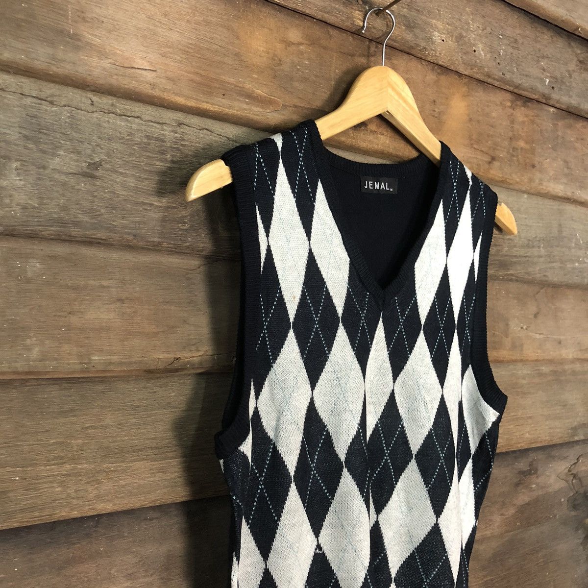 Homespun Knitwear × Japanese Brand Jemal Checkred diamond Vest knitwear #380B Size US S / EU 44-46 / 1 - 4 Thumbnail