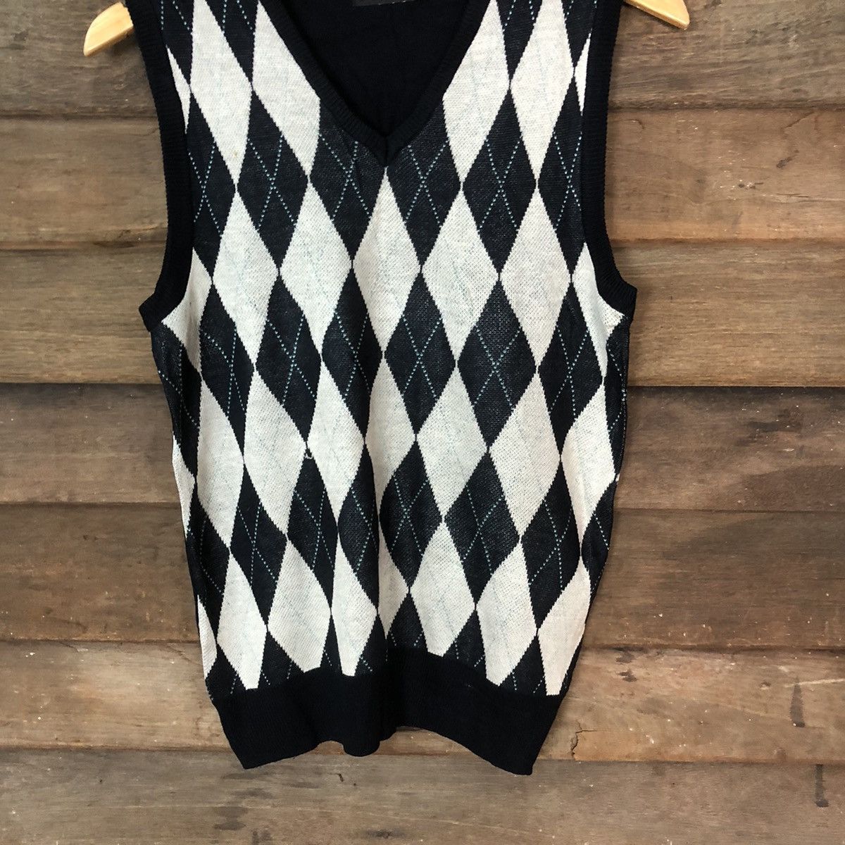 Homespun Knitwear × Japanese Brand Jemal Checkred diamond Vest knitwear #380B Size US S / EU 44-46 / 1 - 3 Thumbnail