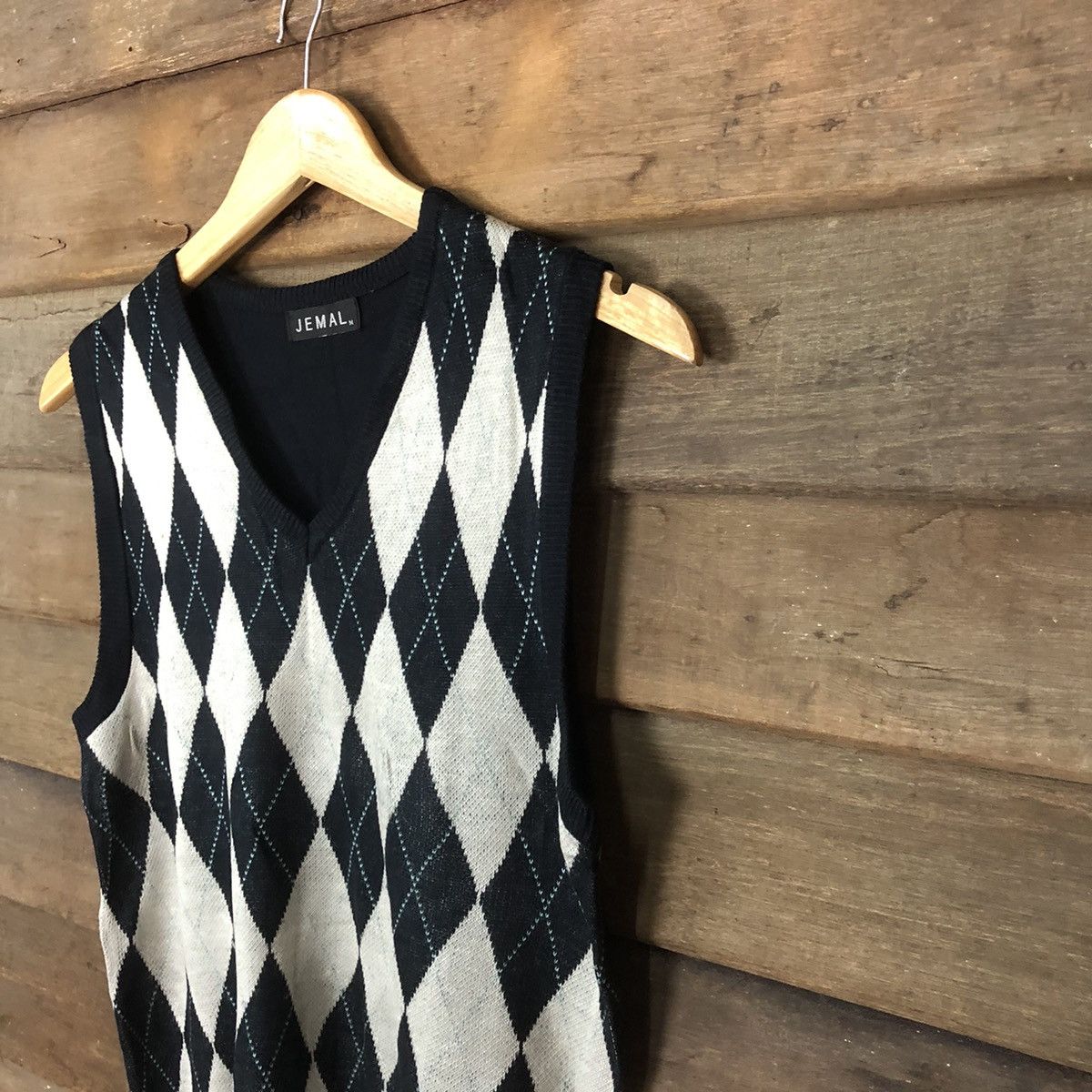 Homespun Knitwear × Japanese Brand Jemal Checkred diamond Vest knitwear #380B Size US S / EU 44-46 / 1 - 5 Thumbnail